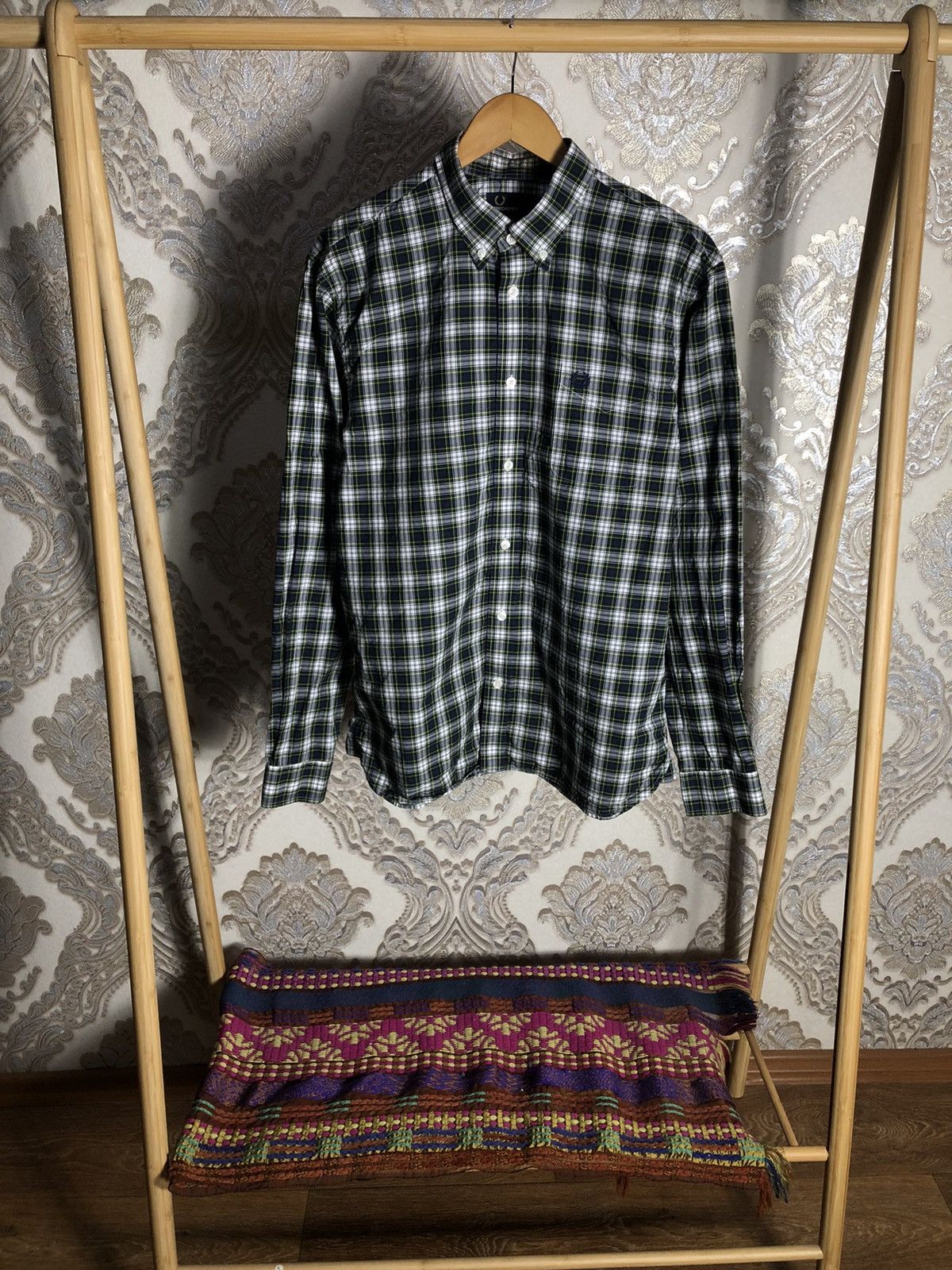 Fred Perry × Vintage VERY RARE FRED PERRY CLASSIC SHIRT FLANNEL LONG SLEEVE DELUX Size US L / EU 52-54 / 3 - 1 Thumbnail