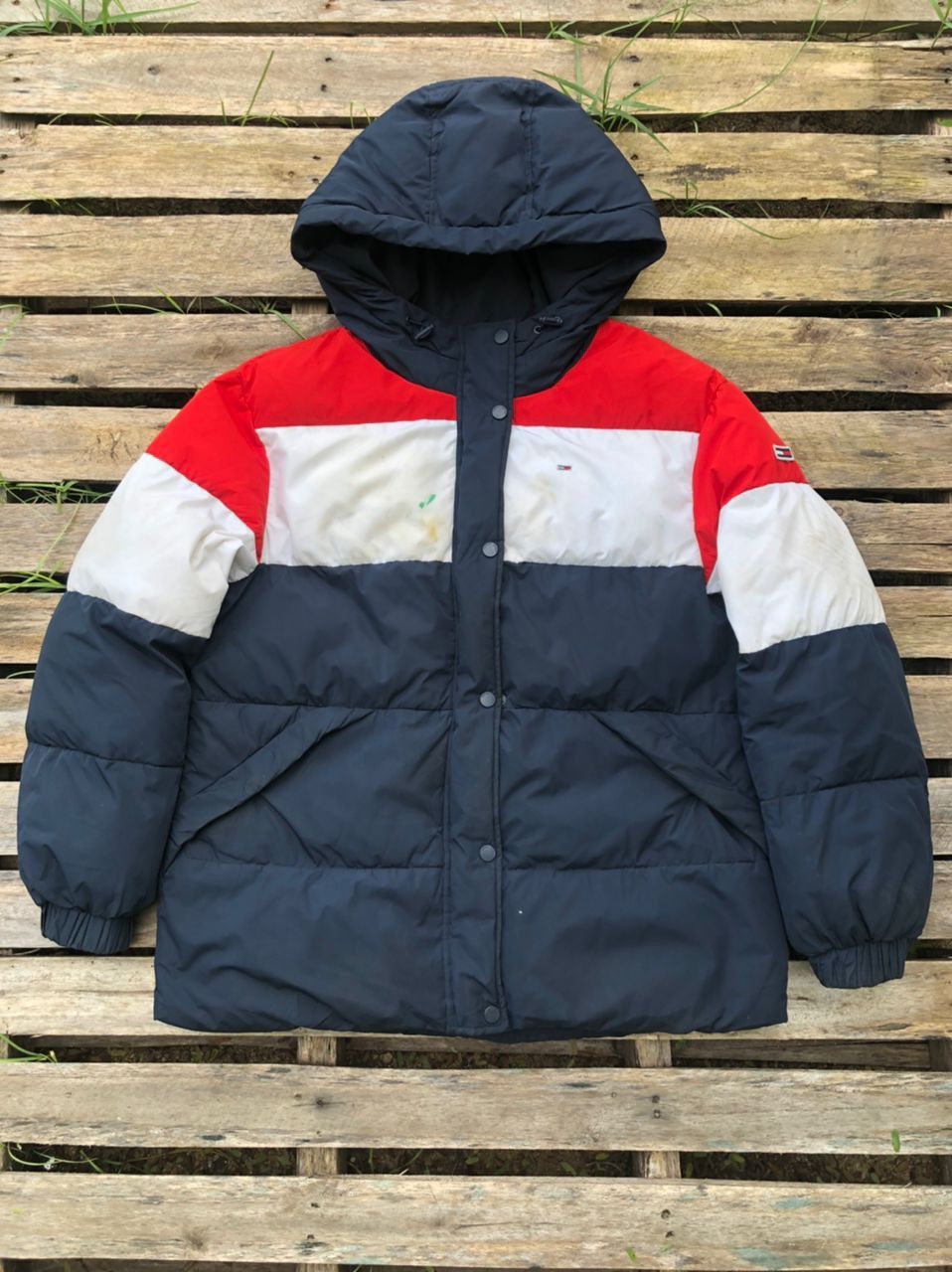 Tommy Hilfiger × Vintage Tommy Hilfiger Jeans Puffer Jacket Size US M / EU 48-50 / 2 - 1 Thumbnail