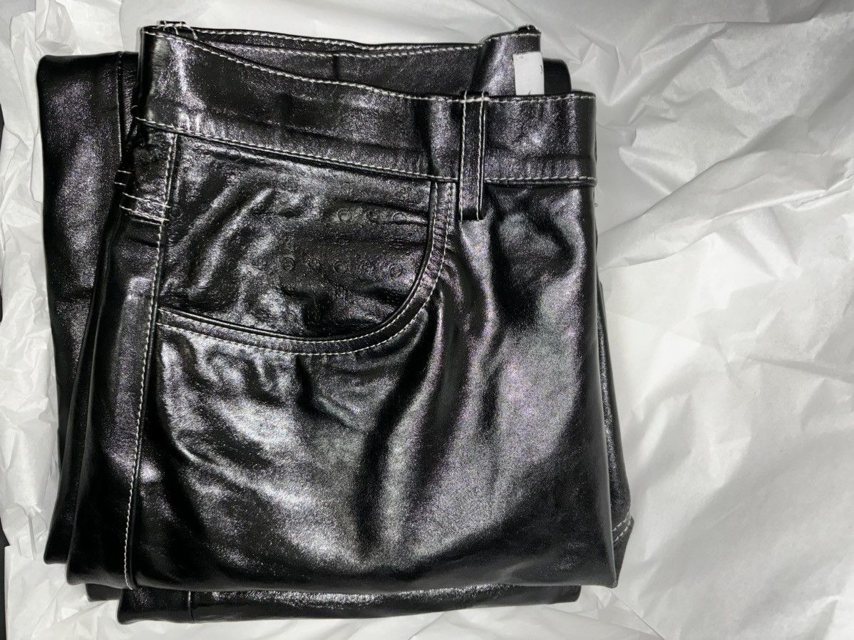 Marine Serre MARINE SERRE Black Embossed Leather Pants Size US 32 / EU 48 - 17 Thumbnail