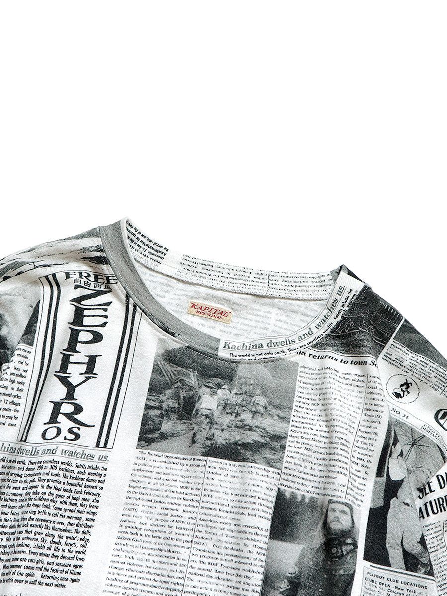Kapital Kapital Gipsy Newspaper crew long sleeve t-shirt Size US S / EU 44-46 / 1 - 3 Thumbnail
