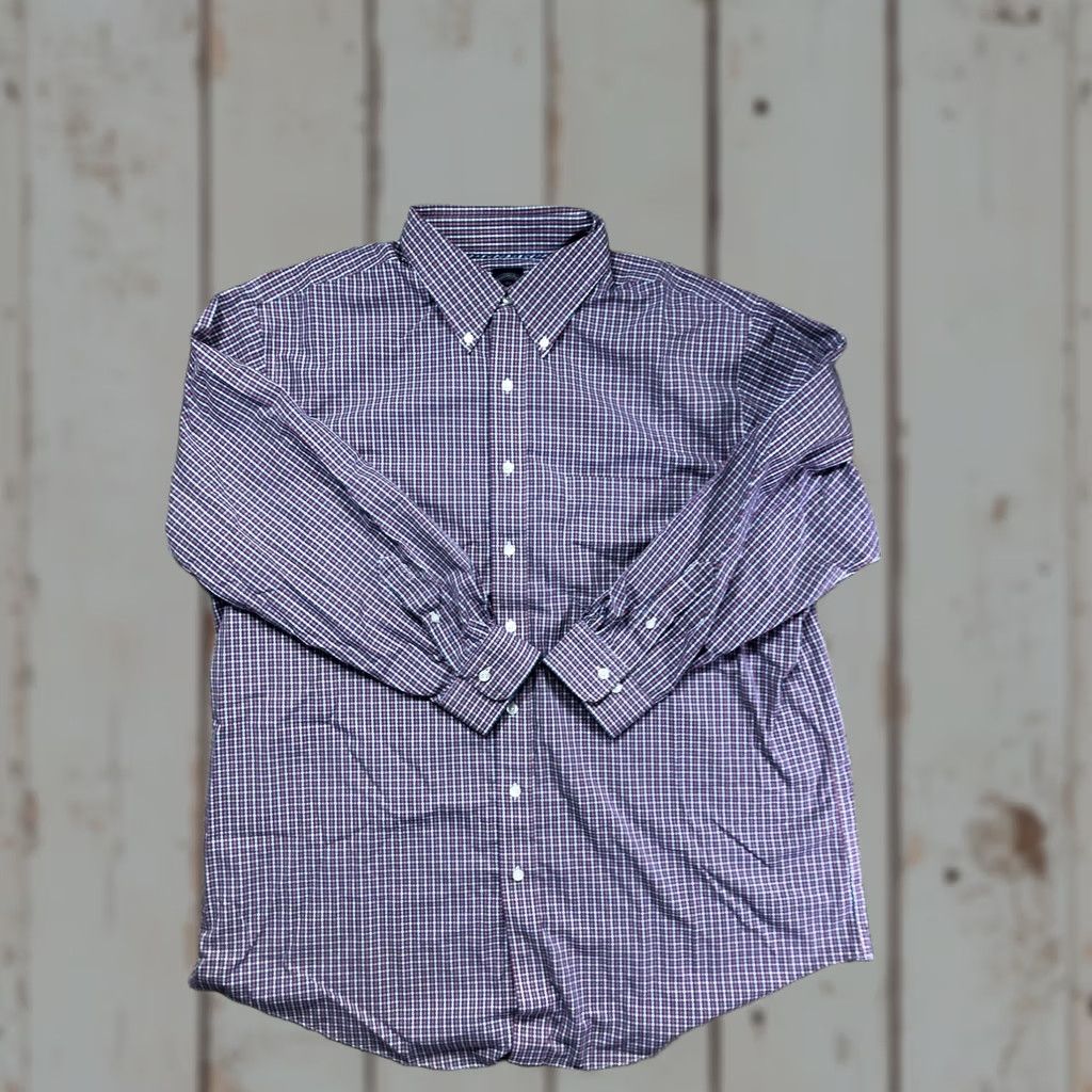 Brooks Brothers Brooks Brothers Shirt Mens 1XLT XL Tall Red Gingham Non Iron Supima Cotton Dress Shirt Button-Down Collar Long Sleeve Barrel Cuff Size US XL / EU 56 / 4 - 1 Thumbnail