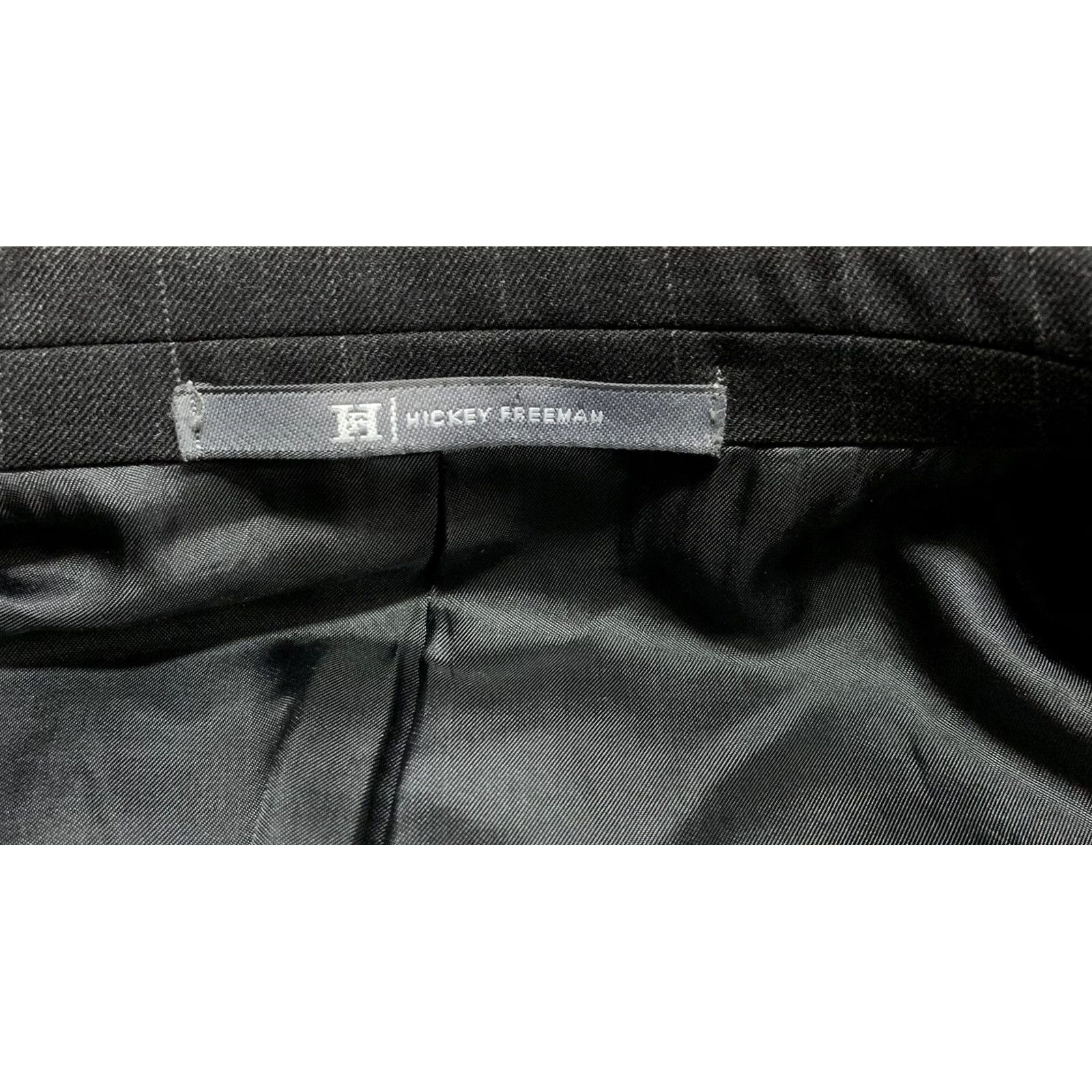 Madison Hickey Freeman Loro Piano Super 130s 42L Pinstripe Madison Blazer Sport Coat Set: Men's Wool Gray Long One-Vented Single-Breasted Two-Button Size 42R - 6 Thumbnail