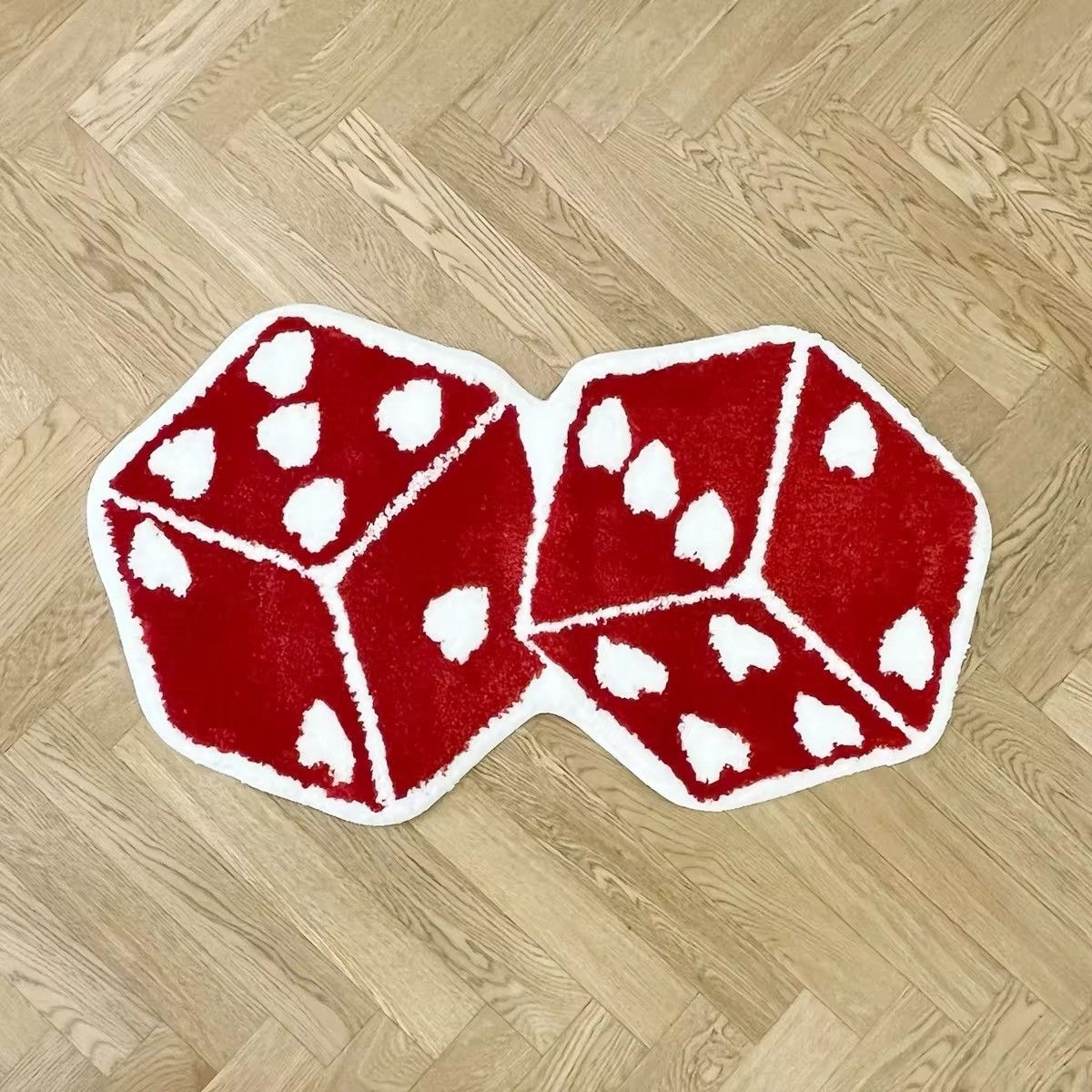 Other Handmade Red Dice Tufted Doormat Carpet Rug Size ONE SIZE - 5 Thumbnail