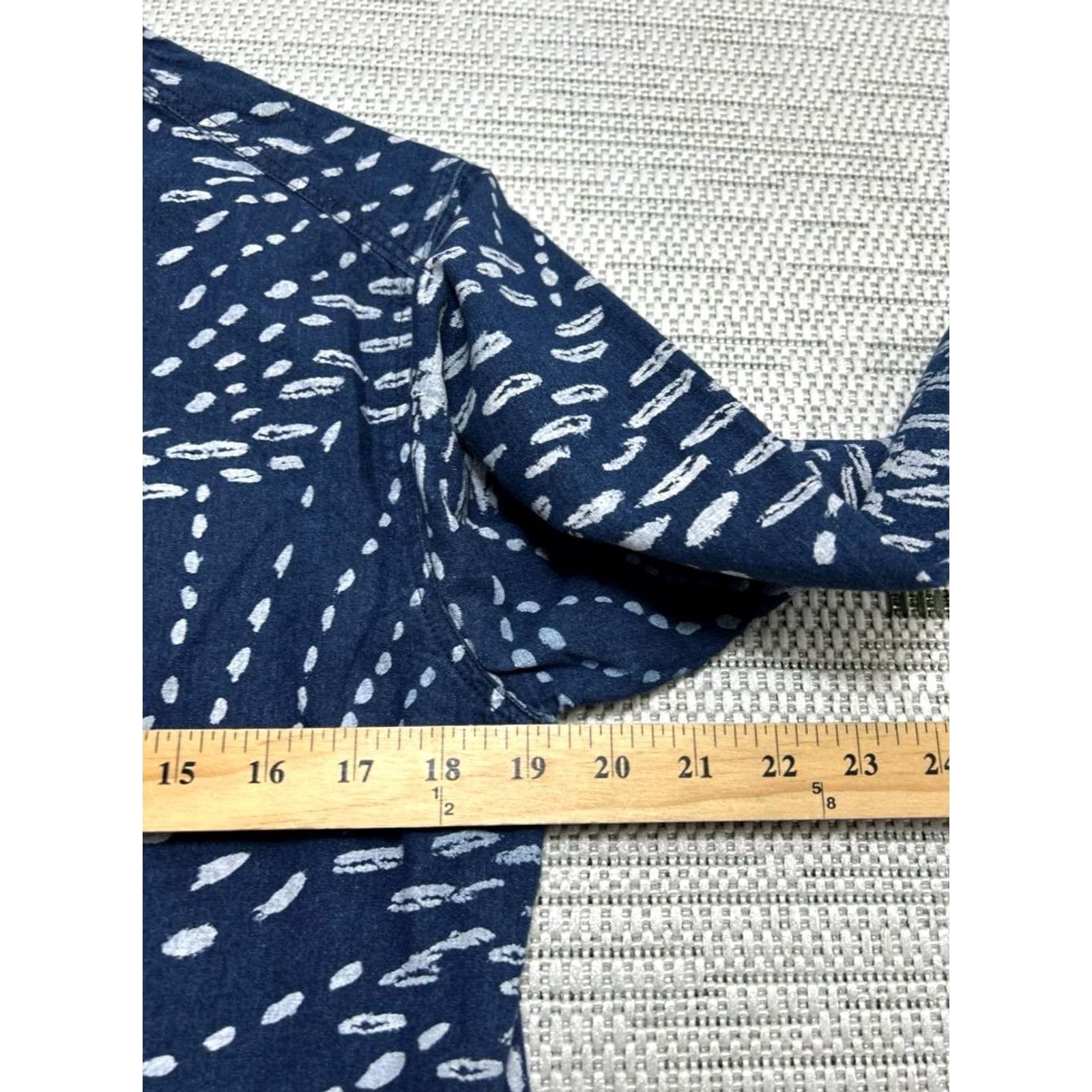 G-Star G Star Landoh Denim Shirt Mens M Blue Button-Up Geometric Pattern Casual Workwear Size US M / EU 48-50 / 2 - 6 Thumbnail