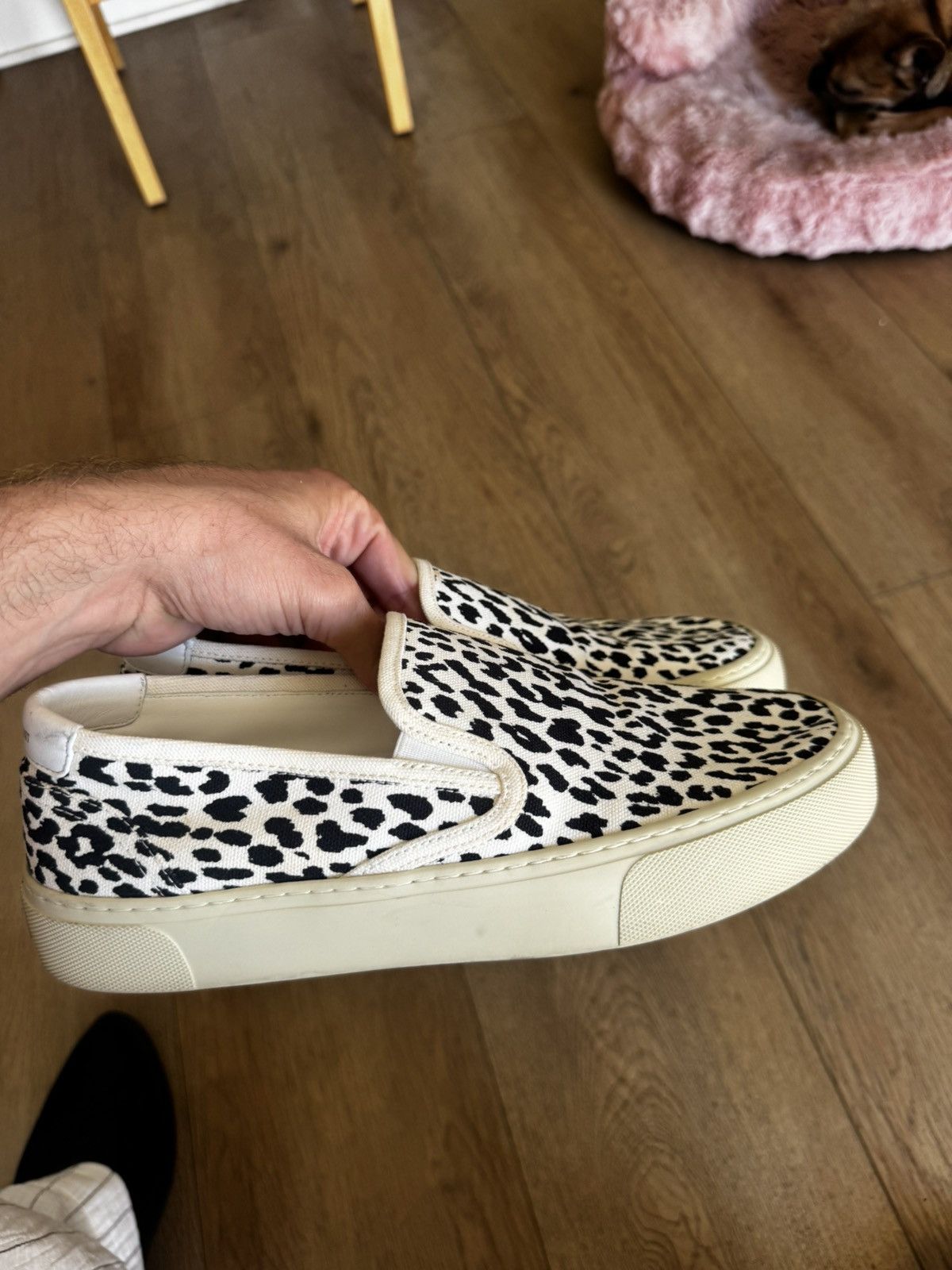 Saint Laurent Paris Hedi era Babycat Slip Ons Size US 8 / EU 41 - 2 Thumbnail