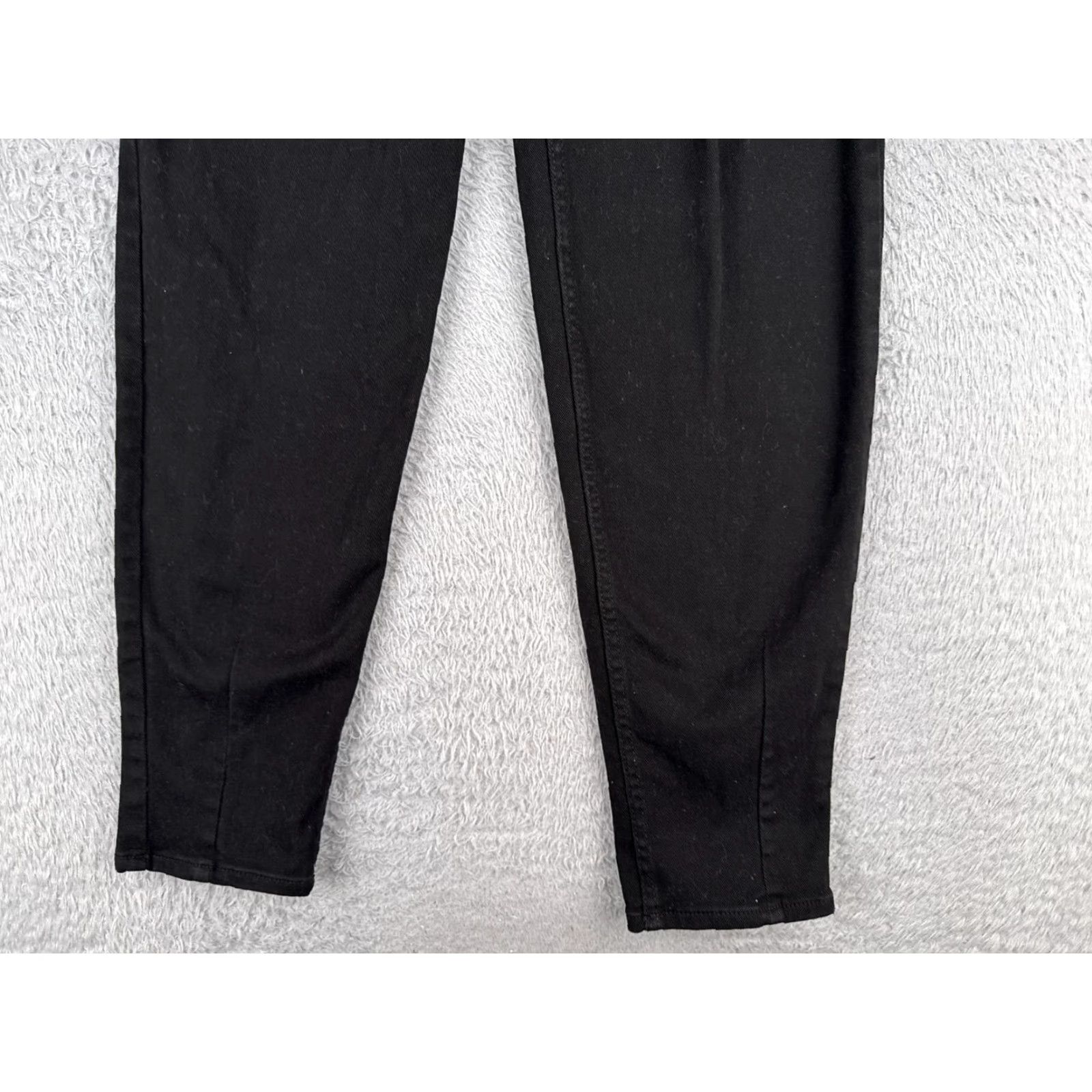 Vintage Divided Jeans Womens 0 Black Denim High Rise Tapered Bloused Hem Cotton 21x28 Size XS / US 0-2 / IT 36-38 - 2 Thumbnail
