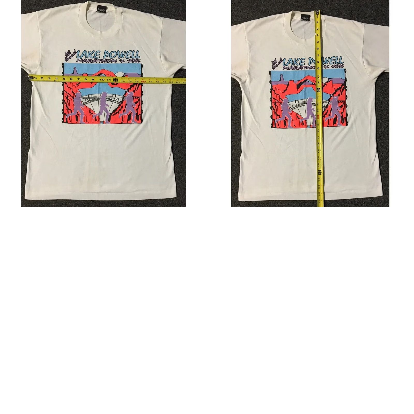 Vintage VINTAGE 90s Lake Powell Marathon Faded Shirt M Nature Art Surf Beach Grunge Track PE Single Stitch White Mens Graphic Tee"} Size US M / EU 48-50 / 2 - 9 Thumbnail