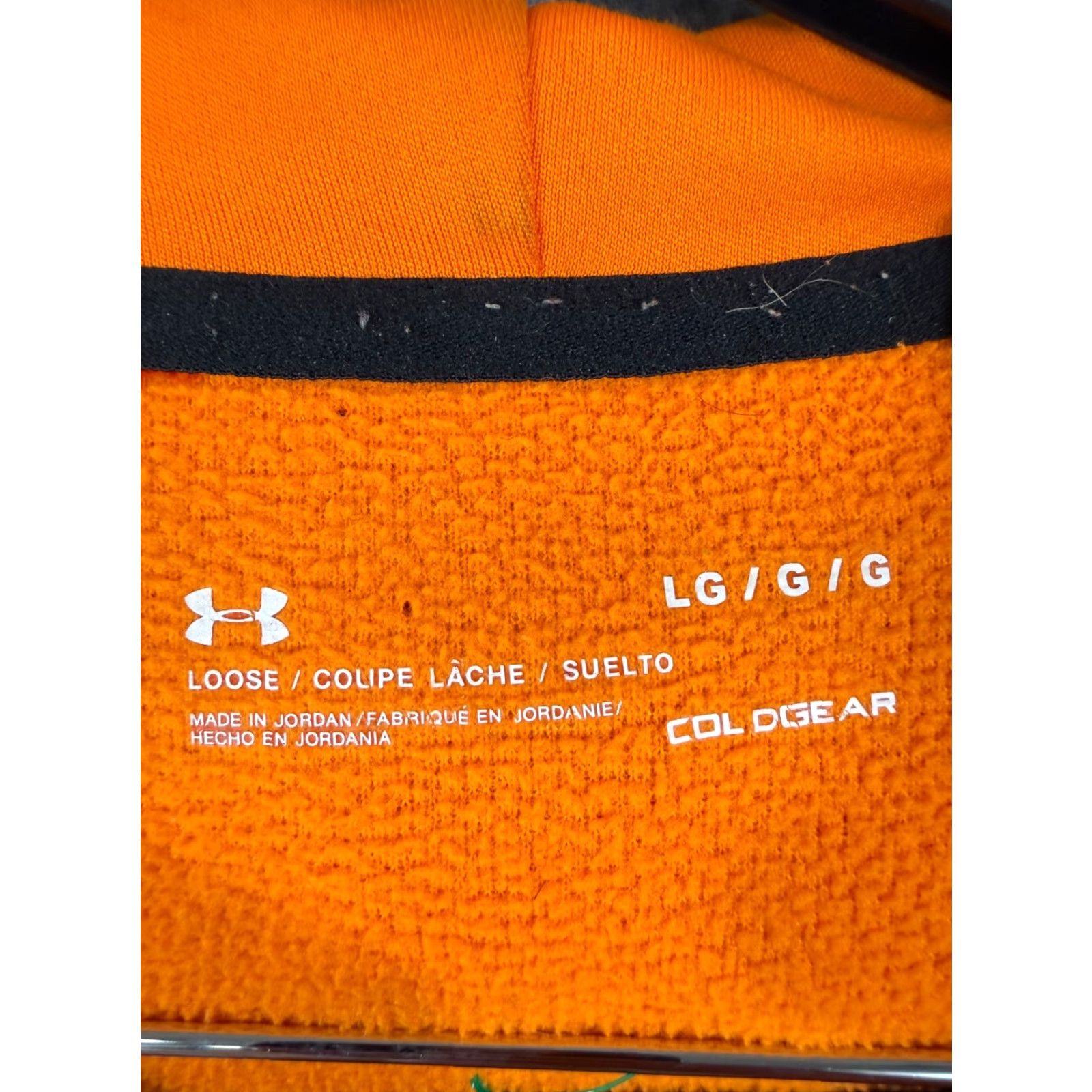 Under Armour Under Armour Hooded Sweatshirt Mens L Orange Fleece Coldgear Loose Drawstring Pullover Pockets Logo Size US L / EU 52-54 / 3 - 5 Thumbnail
