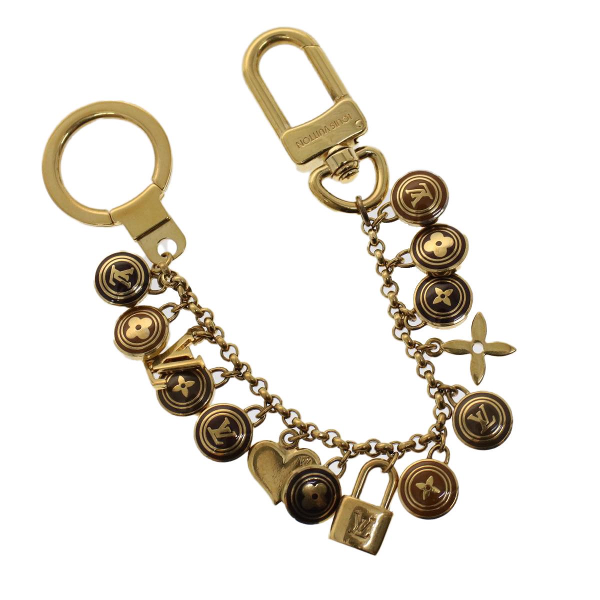 Louis Vuitton Authentic Metal Leather Porte Cles Dragonne Key Chain Bag  Charm LV