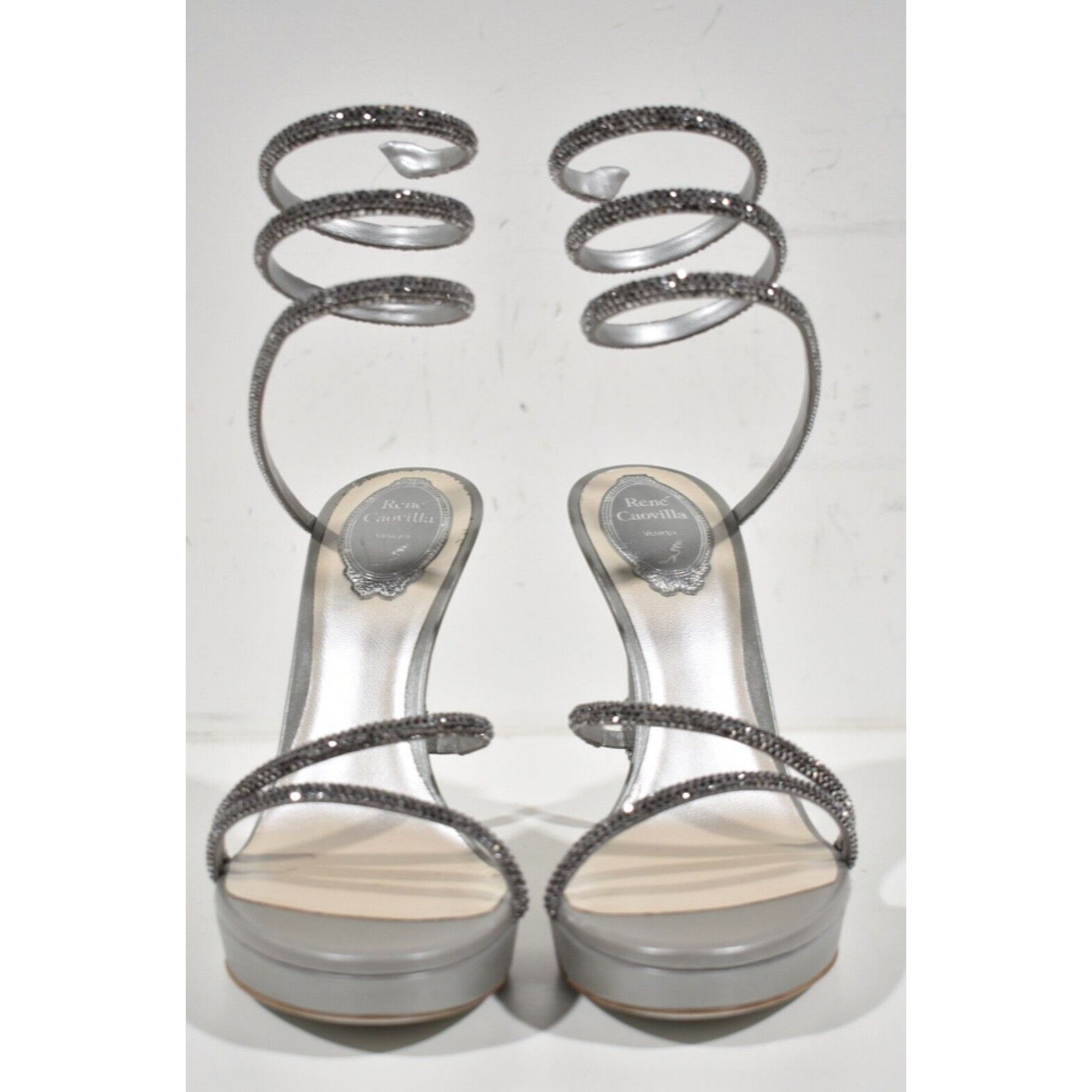 Rene Caovilla Margot Crystal Platform Wrap Strap Sandal Heel Pump 38 Size US 8 / IT 38 - 6 Thumbnail