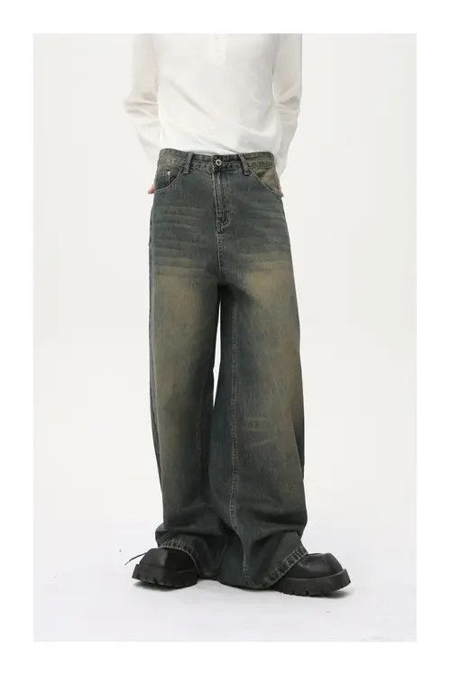 Japanese fashion distressed retro casual versatile jeans
