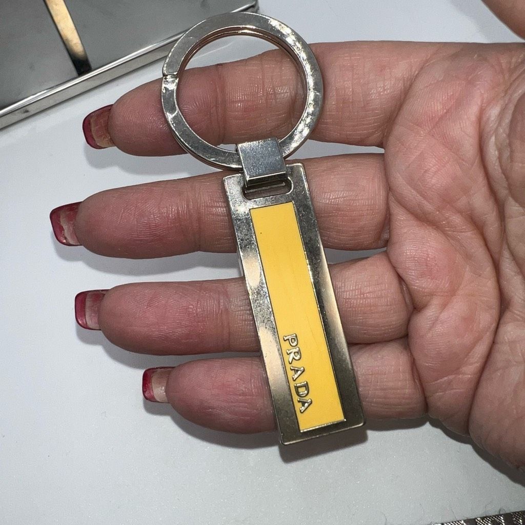 Prada Prada Made in Italy Silver Tone and Yellow Keychain Size ONE SIZE - 6 Thumbnail