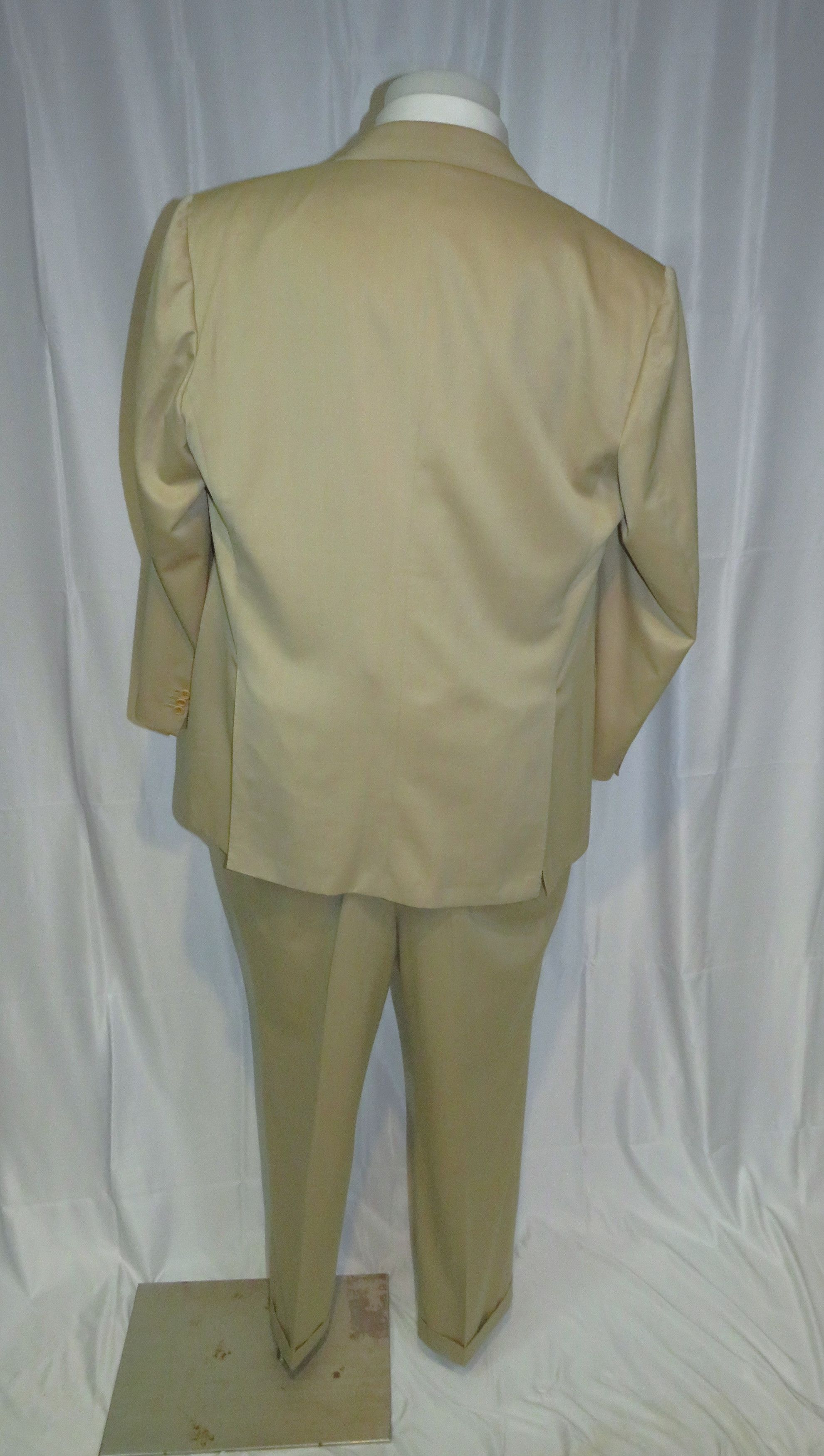 Kiton 14 Micron Blanc Blue Super 180 Solid Beige 3 Roll 2 Suit 50R Size 50R - 2 Thumbnail