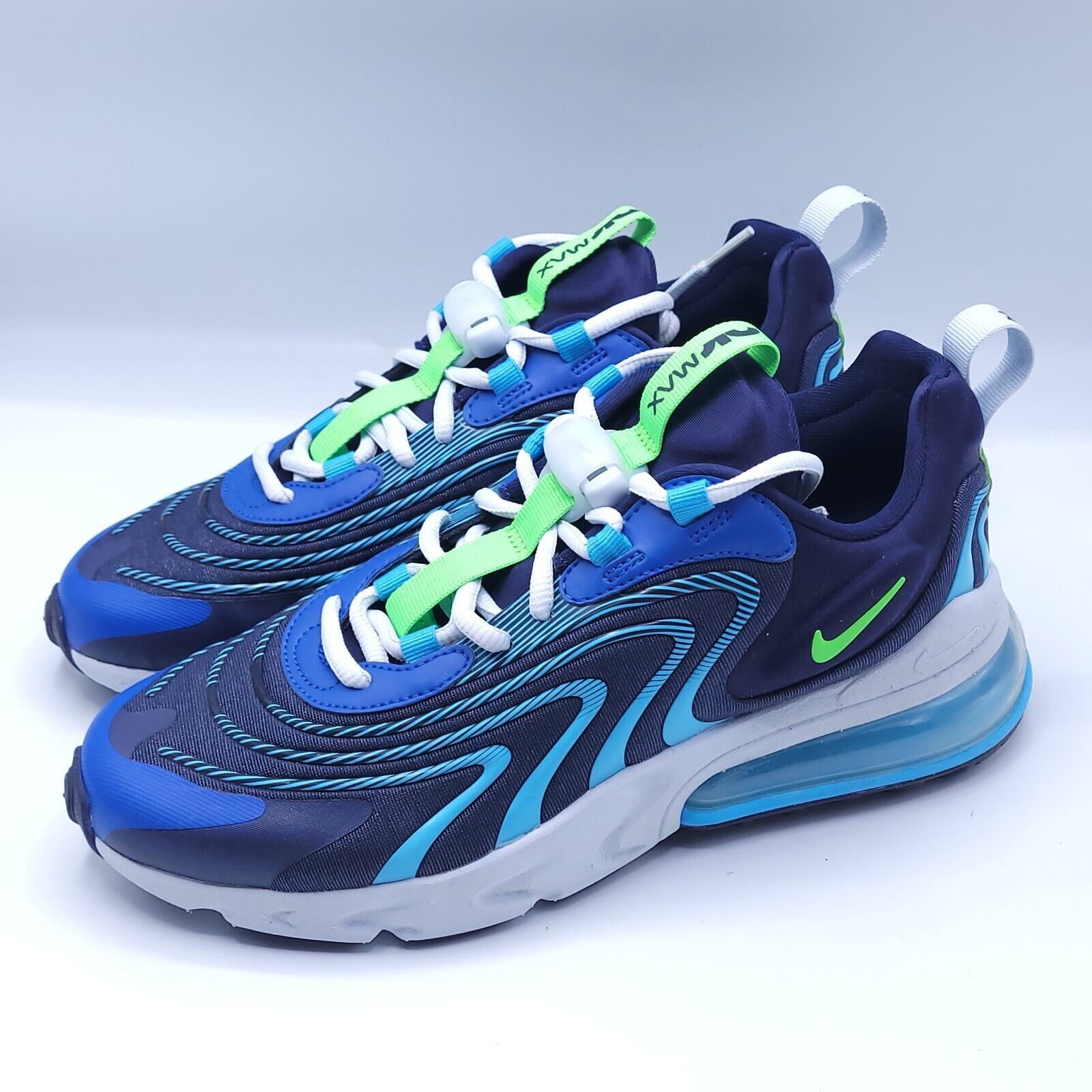 Nike Air Max 270 React Shoe Men Size CJ0579-400 Blue White