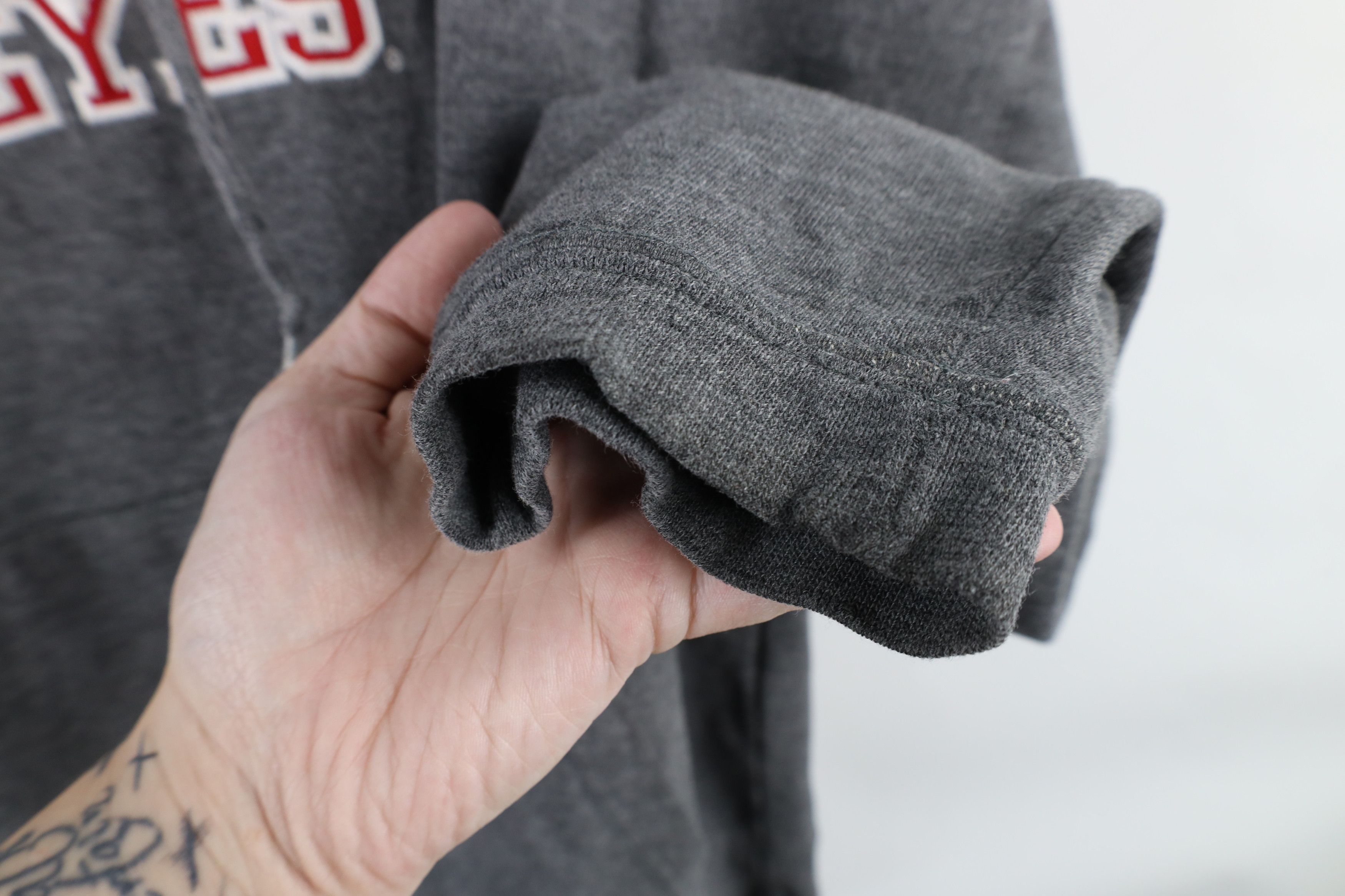 Vintage Vintage 90s Spell Out Ohio State University Hoodie Gray Size US L / EU 52-54 / 3 - 8 Thumbnail