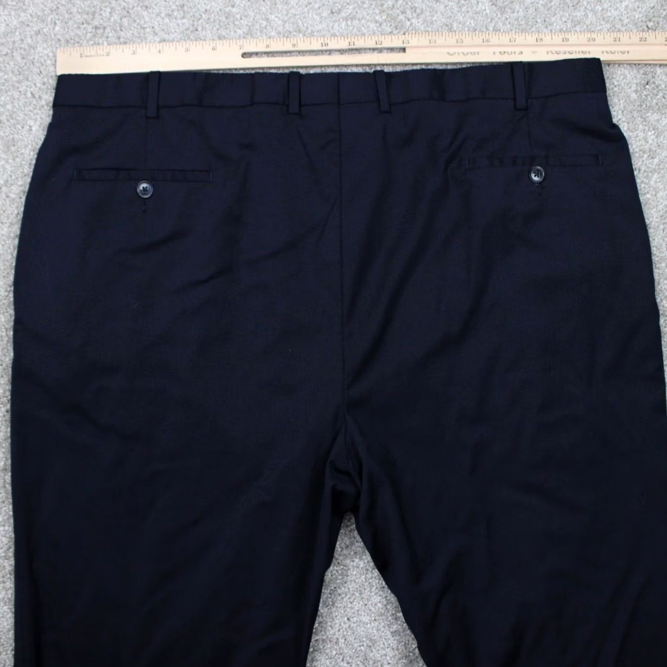 Peter Millar Peter Millar Pants Mens 32R Dress Straight Leg Blue Wool 30" Inseam Flat Front Stretch Regular Velvet? Size US 32 / EU 48 - 7 Thumbnail
