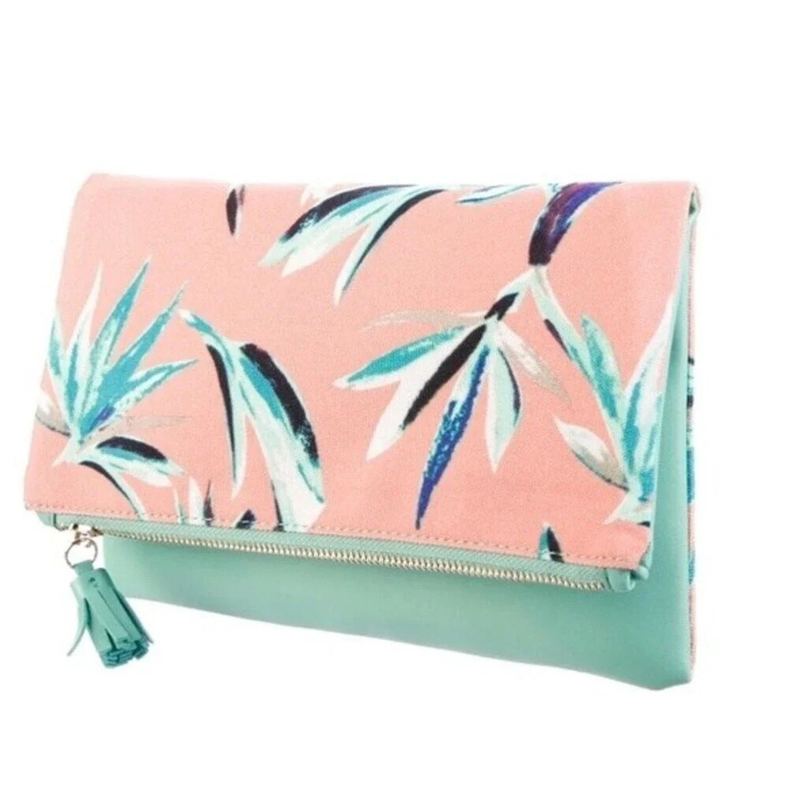 Rachel Pally Rachel Pally canvas clutch trimmed in leather. Size ONE SIZE - 1 Thumbnail