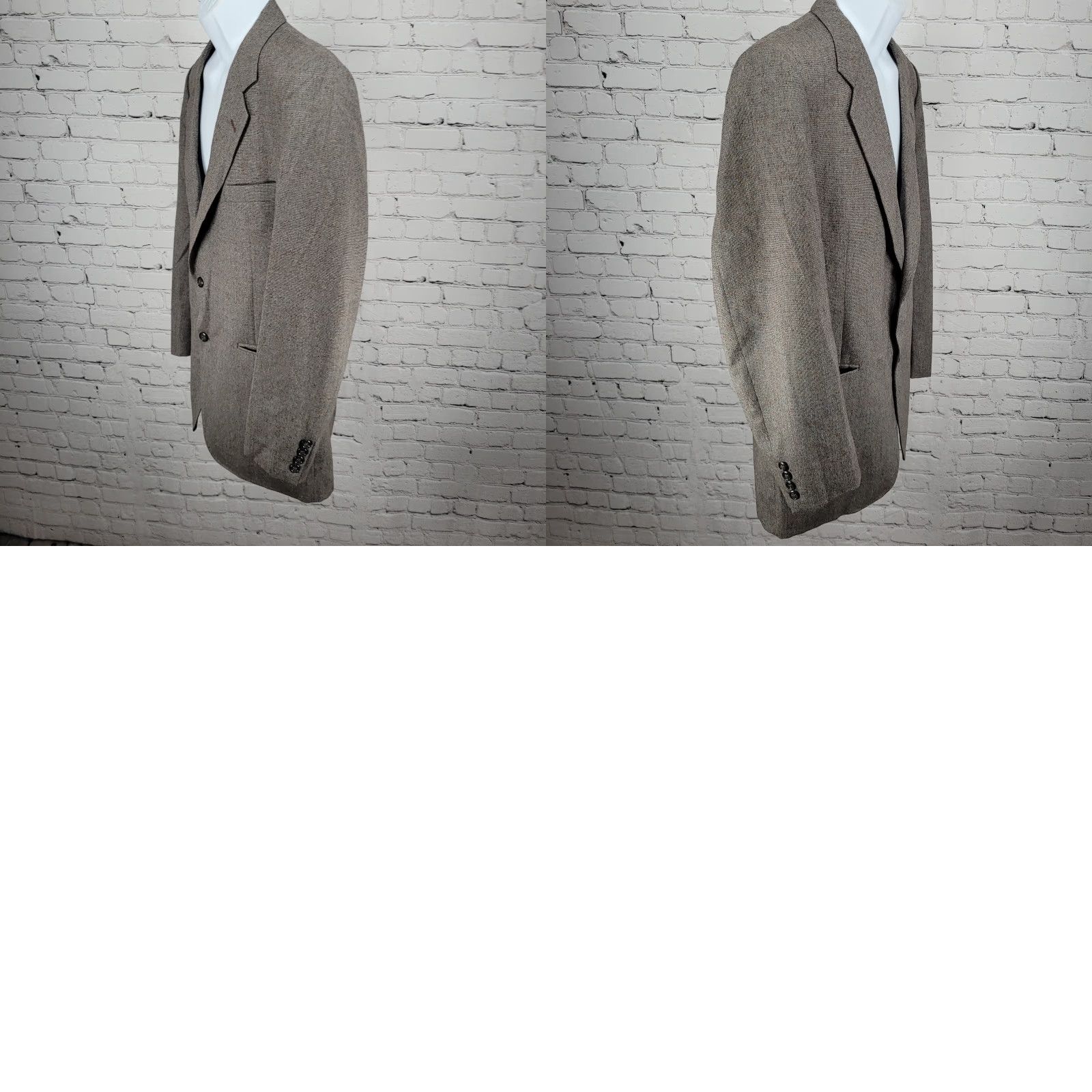 Pierre Cardin VTG Cardin Grey Brown Couture Collection Blazer Sport Coat 2 Button Notch USA 41 Mens Jacket Size 42R - 10 Thumbnail