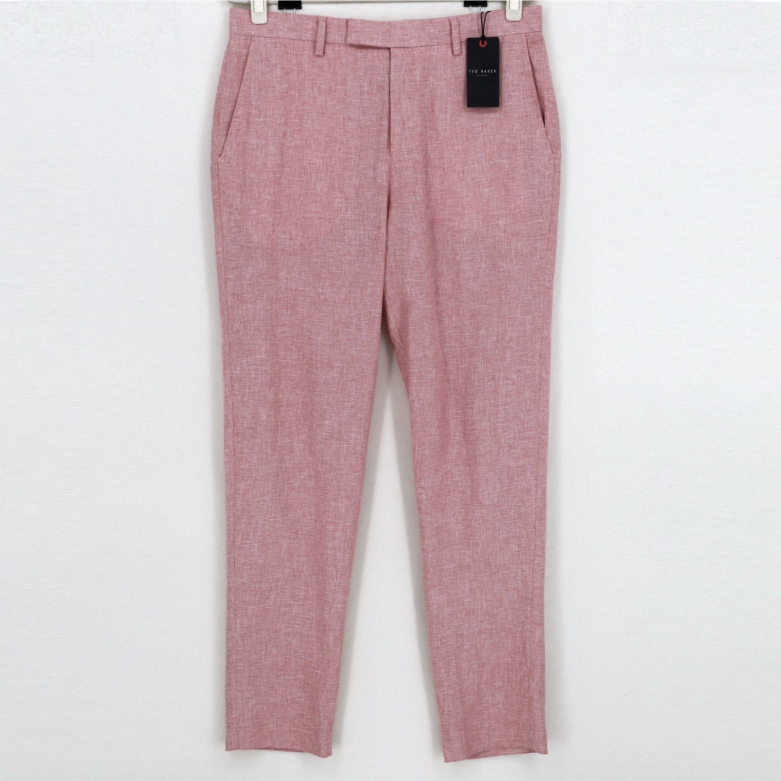 Ted Baker Ted Baker London Men's Pink Casual Slim Fit Trousers 36R Size US 36 / EU 52 - 4 Thumbnail