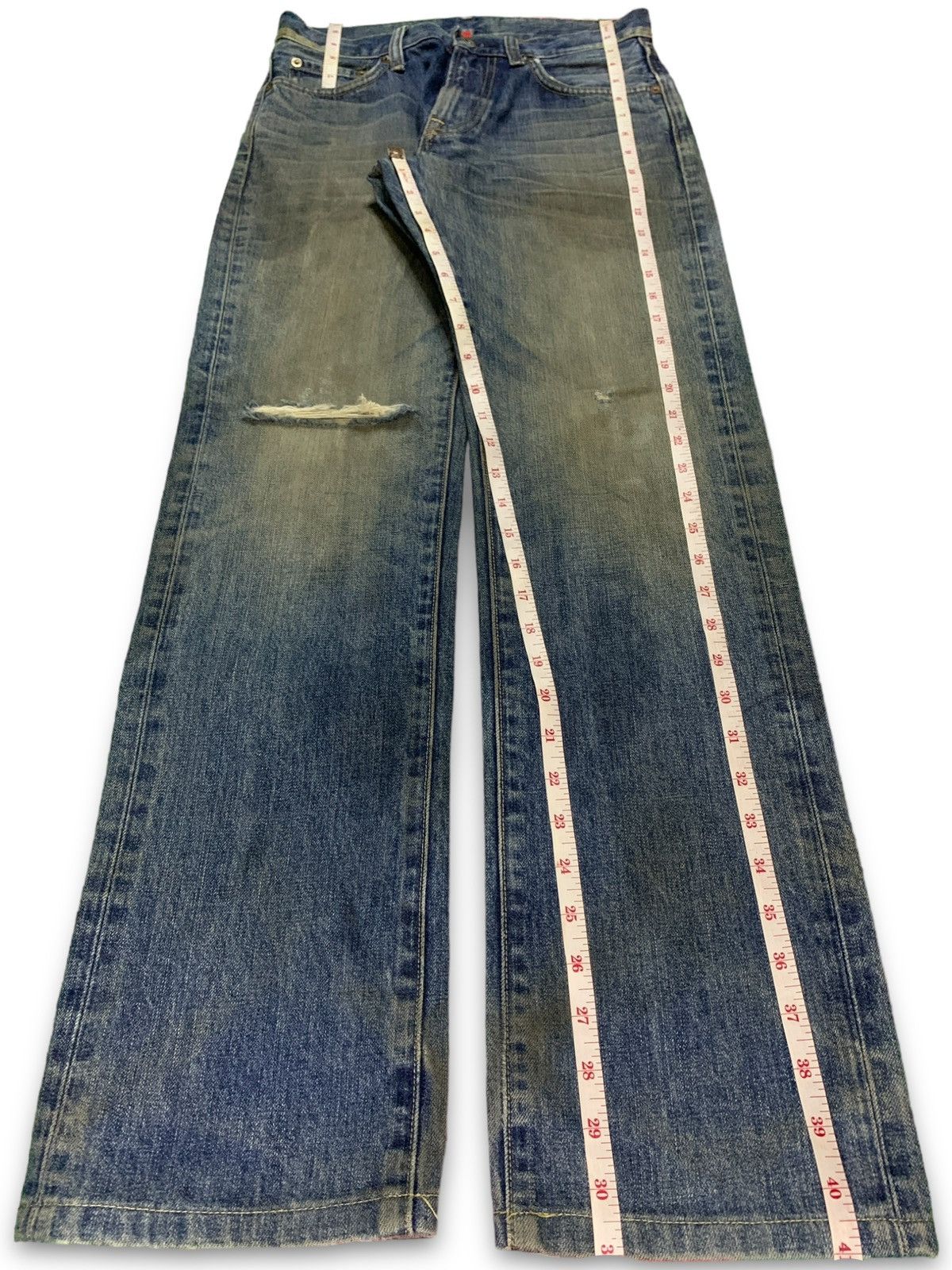 Japanese Brand × Uniqlo Vintage Japanese Uniqlo Mud Wash Distressed Loose Jeans Size US 29 - 13 Thumbnail