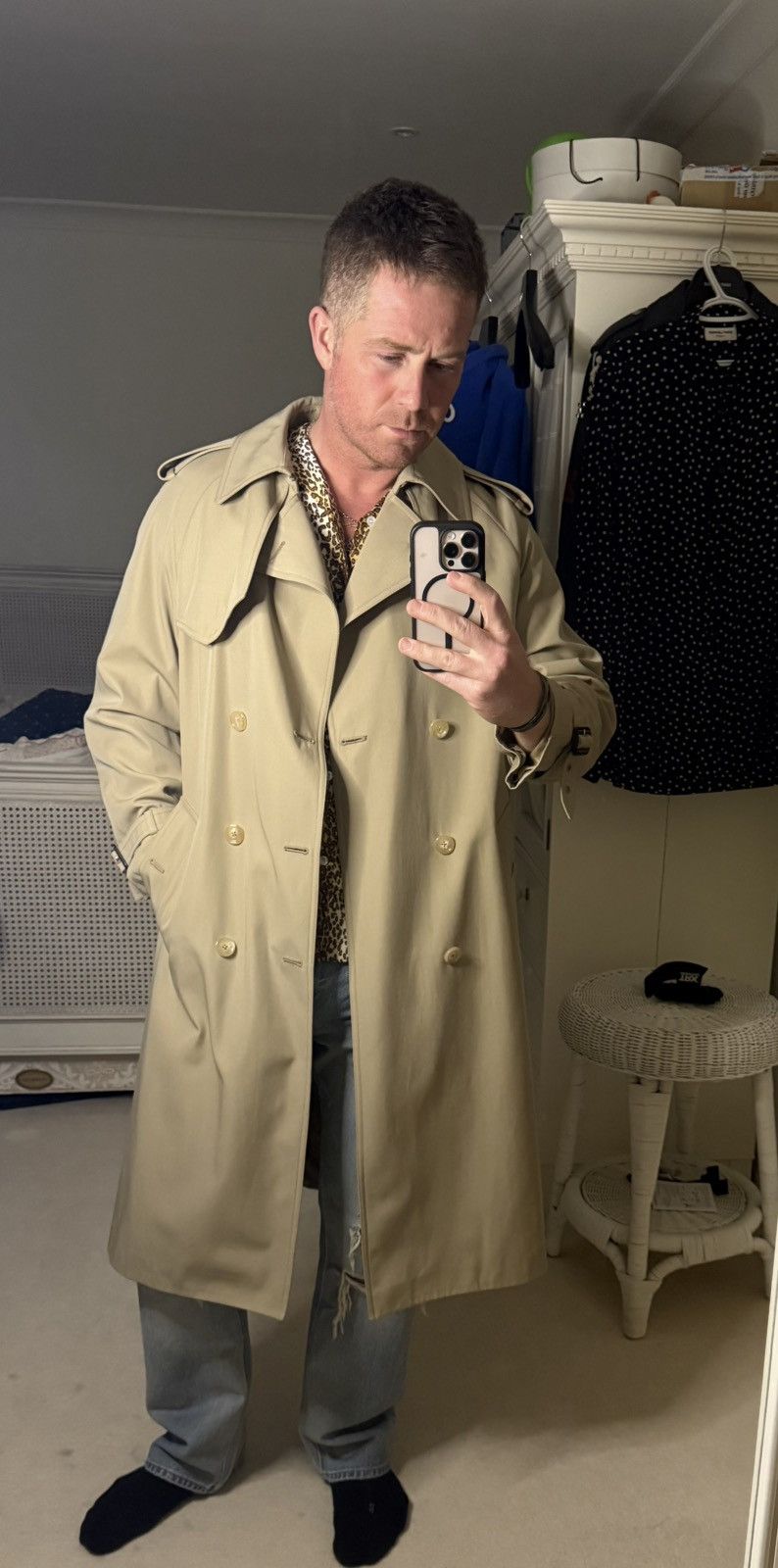1 of 1 Celine Hedi Sample Trench Jacket silk lined M L Grail