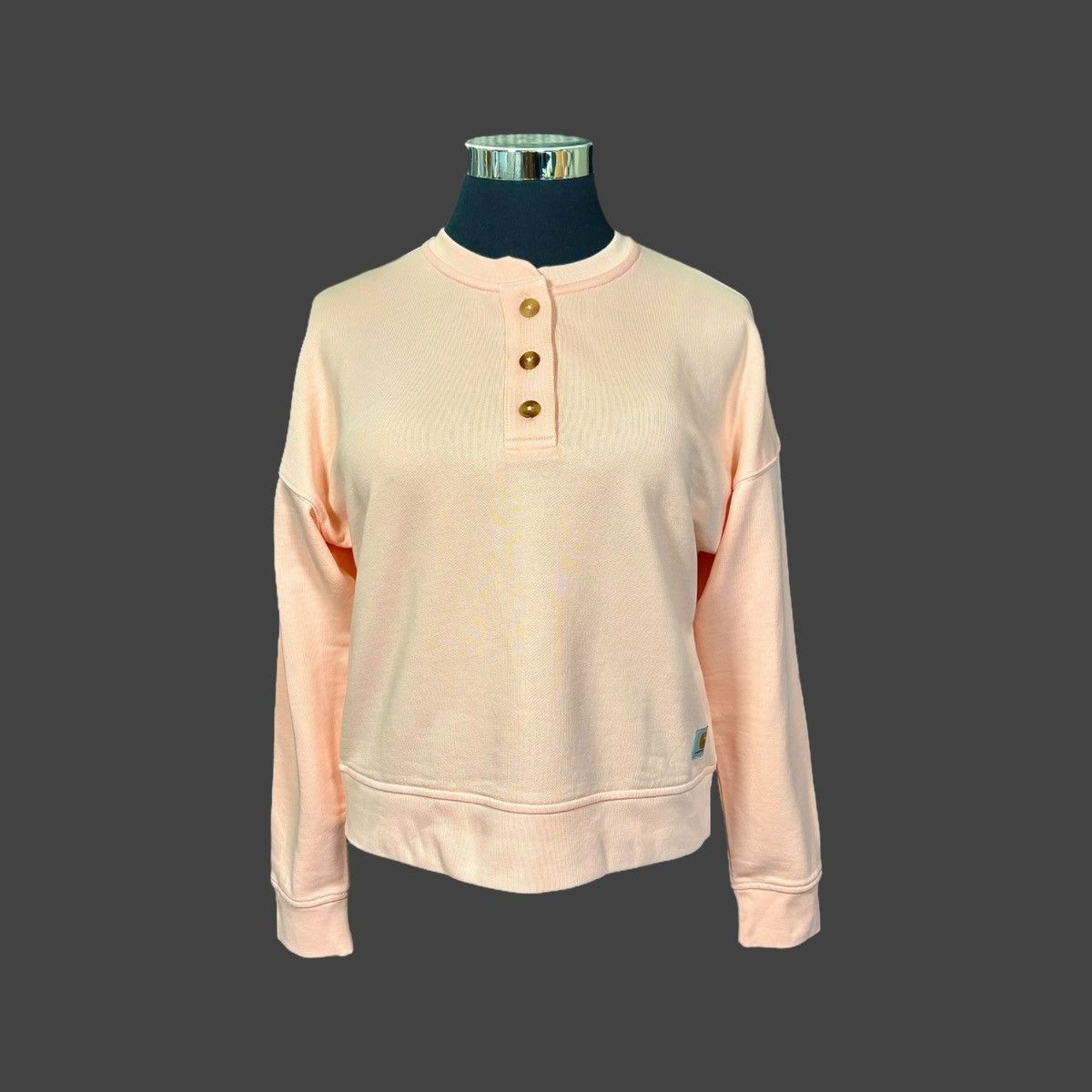 Carhartt Carhartt Women’s Loosefit Peach Henley Sweatshirt Sz S (4-6) Size S / US 4 / IT 40 - 1 Thumbnail