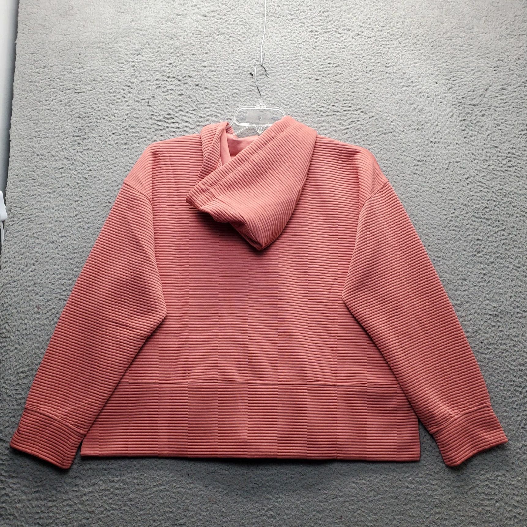 DKNY DKNY Hooded Jacket Womens XL Pink Full Zip Pockets Tech Ottoman Ribbed Breathable Size XL / US 12-14 / IT 48-50 - 2 Thumbnail