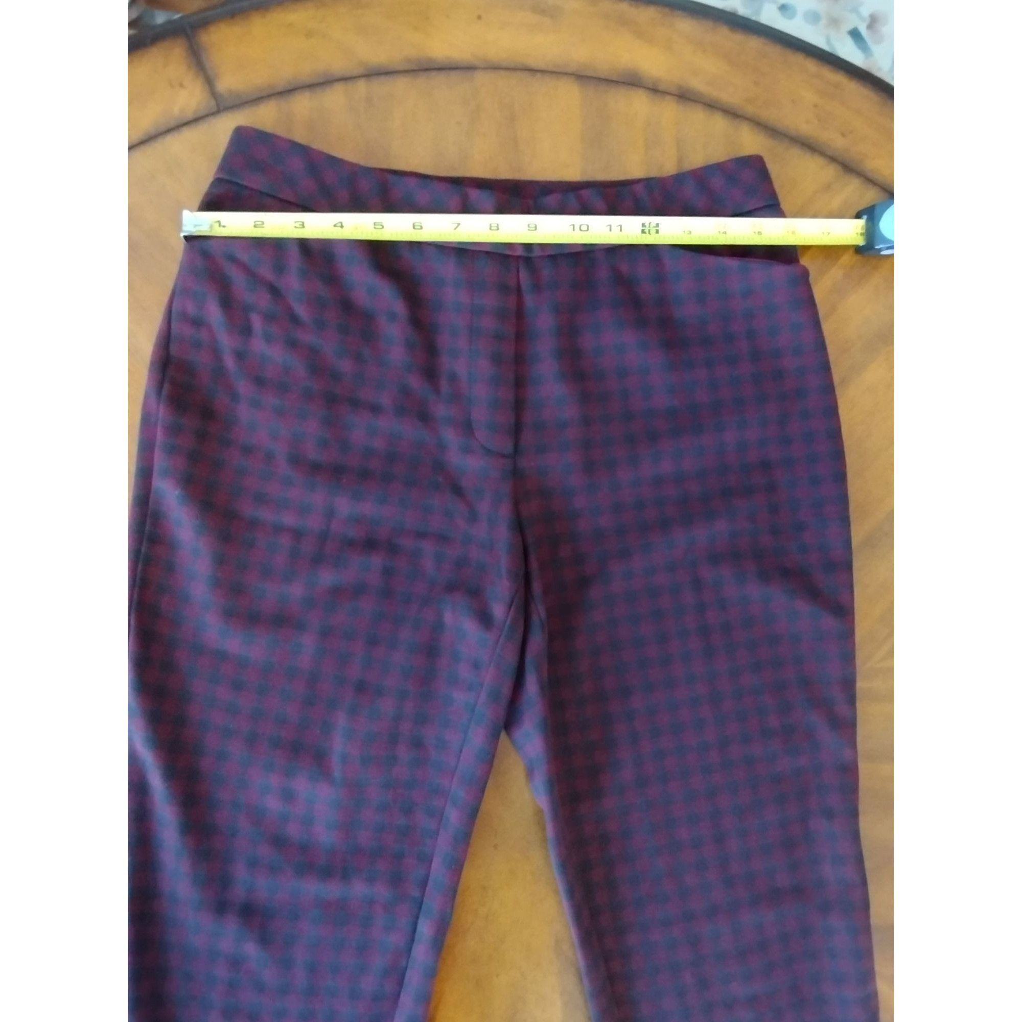 J. Jill J.Jill Womens Ponte Slim Leg Pants Size S Red & Black Plaid Size 28" / US 6 / IT 42 - 6 Thumbnail