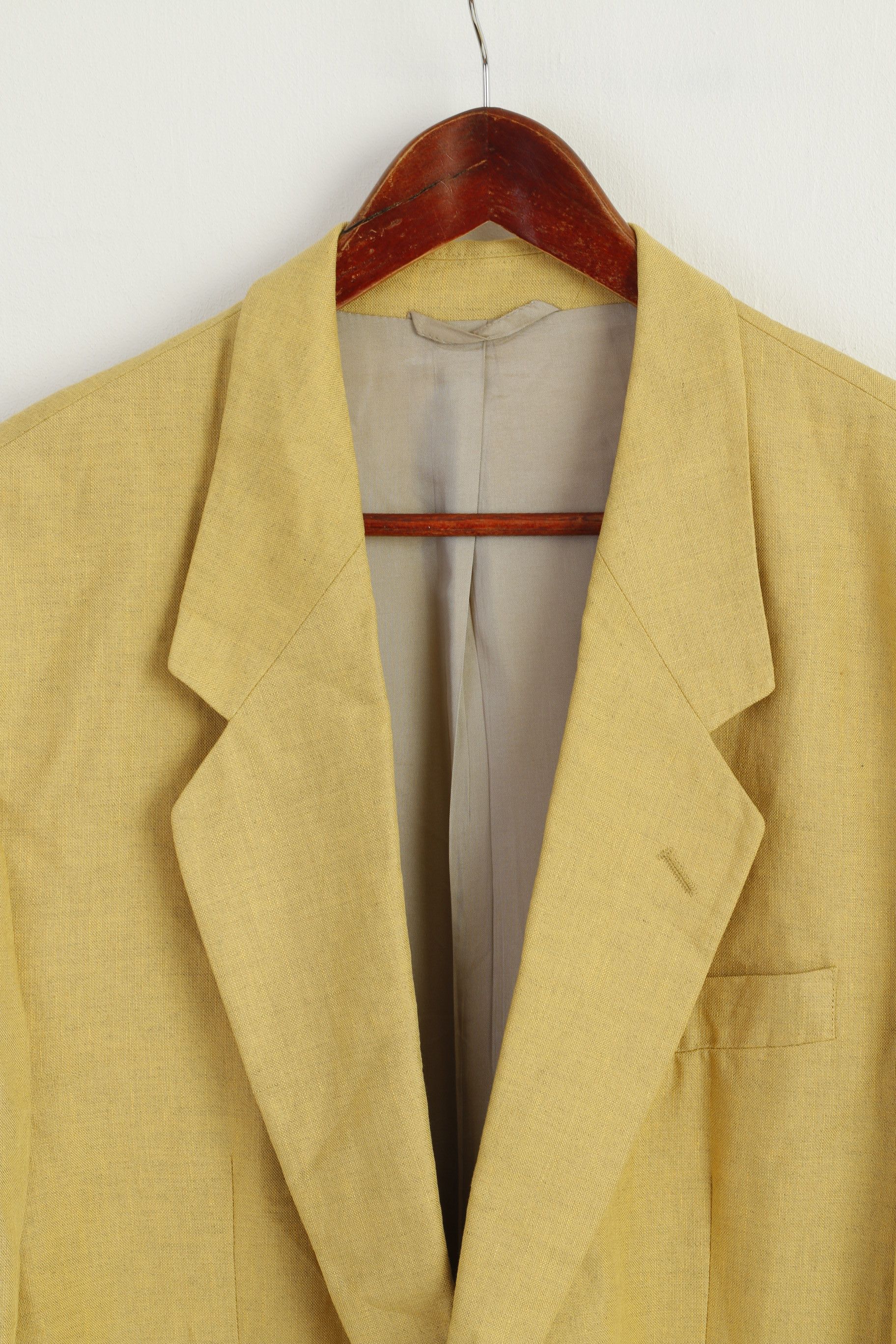 Vintage James B. Cook Men 54 44 Blazer Yellow Vintage Linen 3237 Size 44R - 2 Thumbnail