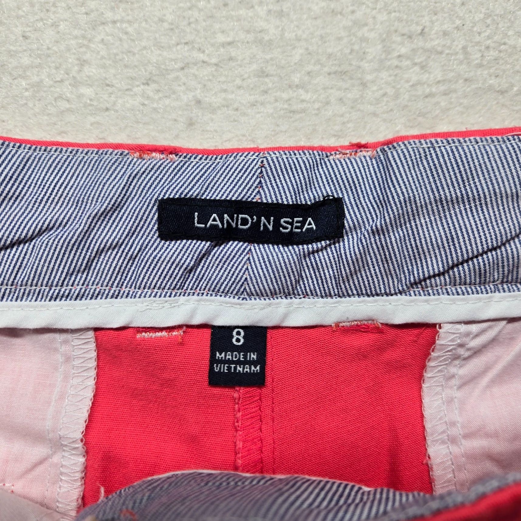 Vintage Land 'N Sea Pants Women Adult 8 Pink Pocket Slant Flat Front Chino Cotton Casual Summer Spring Built for Walking Size 30" / US 8 / IT 44 - 2 Thumbnail