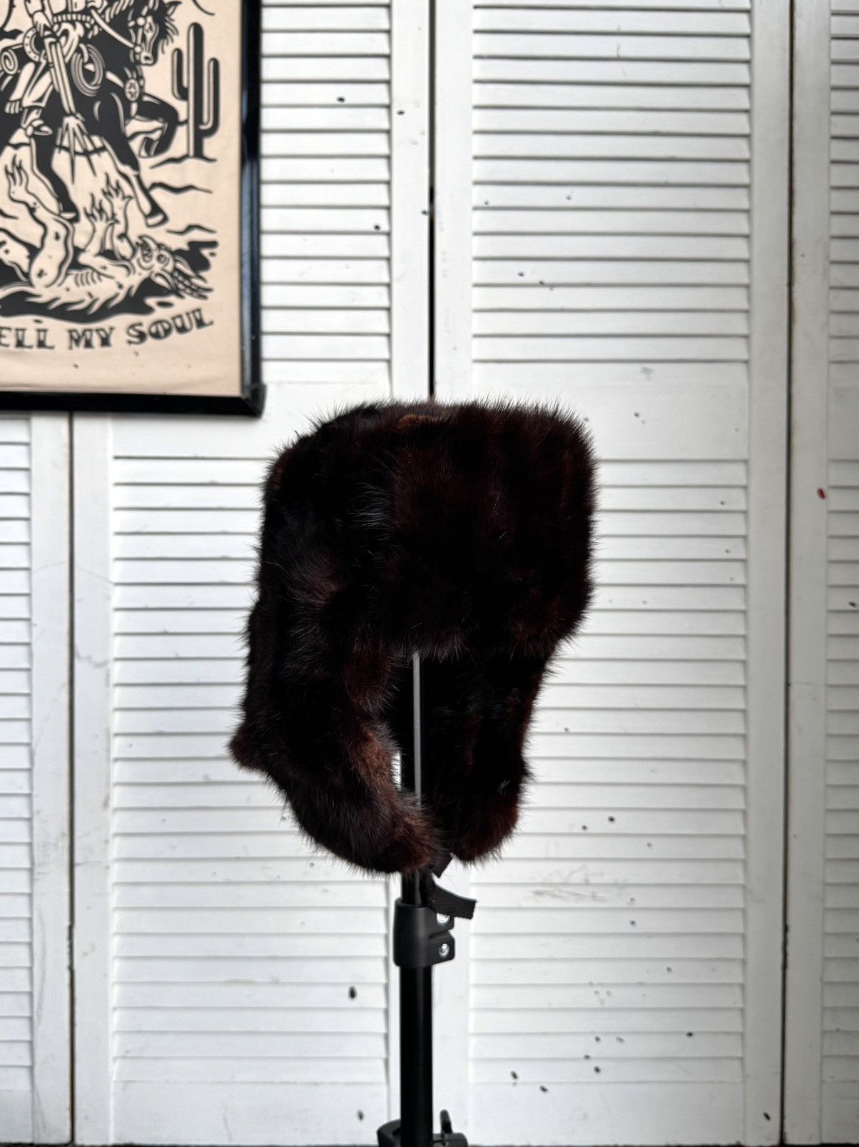 Vintage Vintage 1970s Burgundy Mink Fur Ushanka Trapper Hat Sheen Size ONE SIZE - 2 Thumbnail
