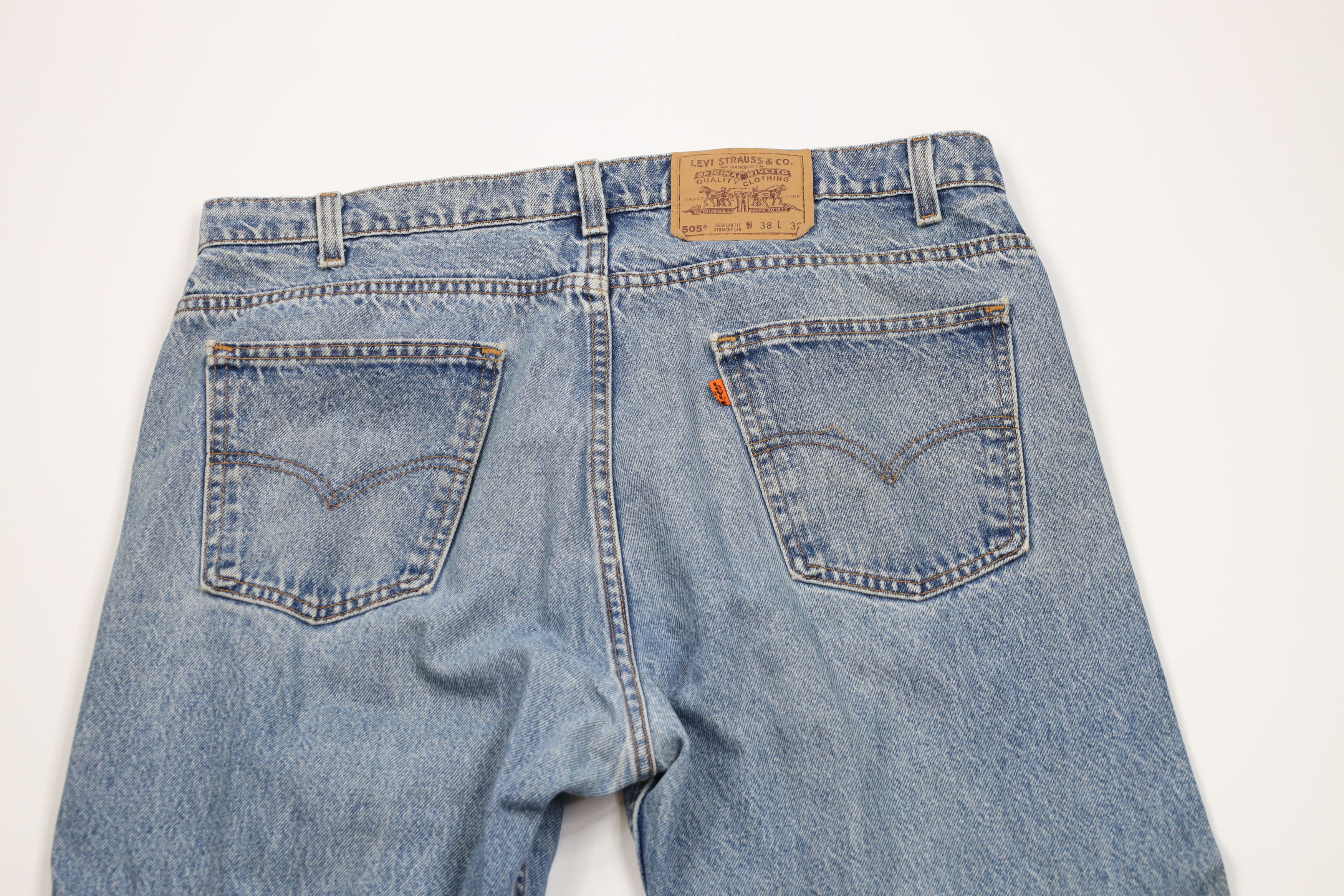 Levi's Vintage 90s Levis 505 Orange Tab Straight Leg Jeans USA Size US 38 / EU 54 - 12 Thumbnail