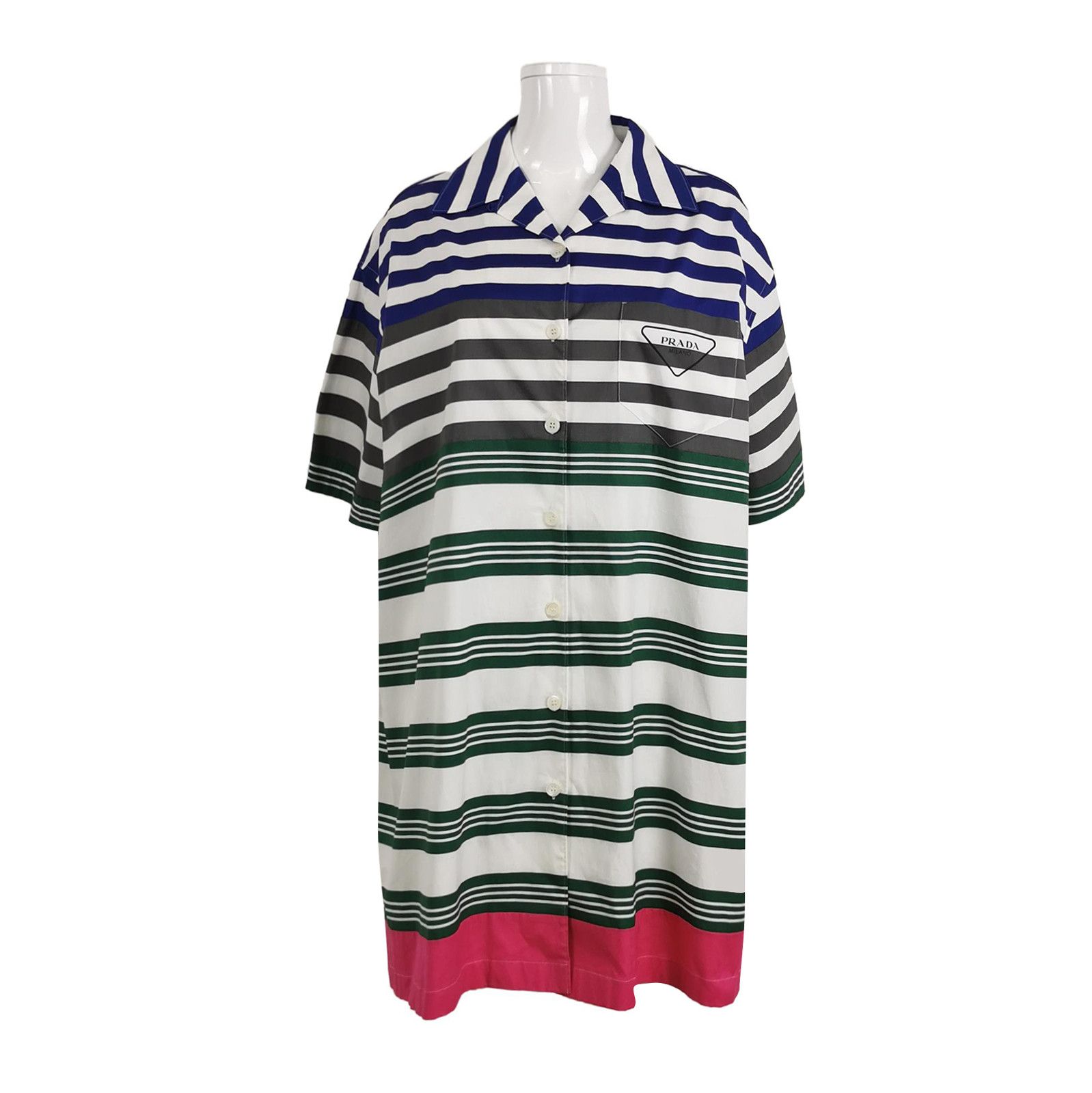 Prada Prada Colorful Striped Logo Polo Dress - dmc Size M / US 6-8 / IT 42-44 - 1 Thumbnail