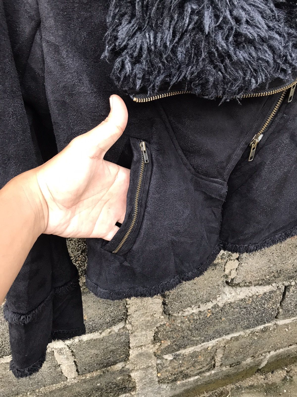 Japanese Brand 🔥Ehyphenworld Gallery Double Collar Fur Crop Jacket Size M / US 6-8 / IT 42-44 - 7 Thumbnail