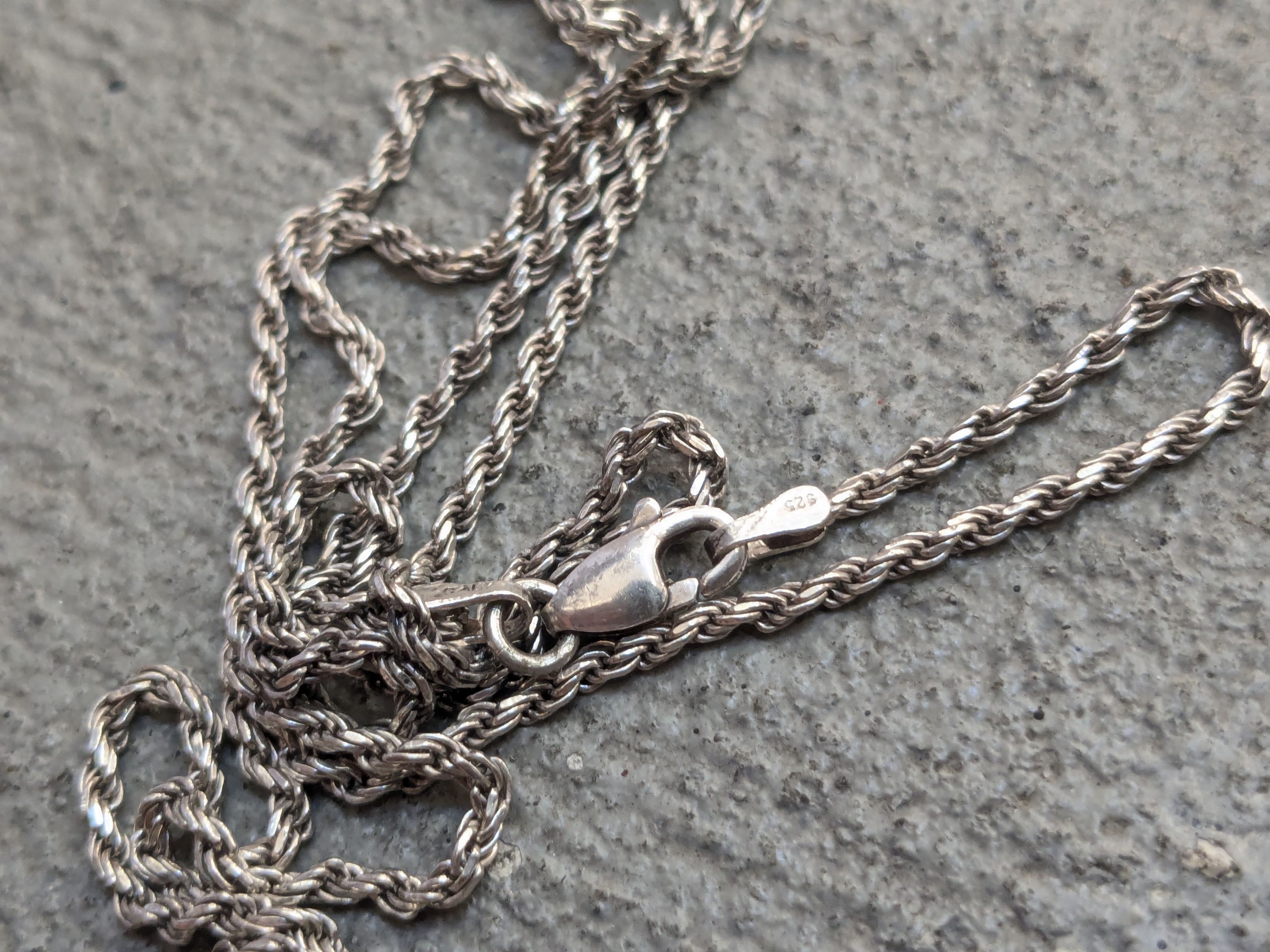 Sterling Silver Vintage Sterling Silver Necklace Garnet Earth Goddess 30" Size ONE SIZE - 8 Thumbnail