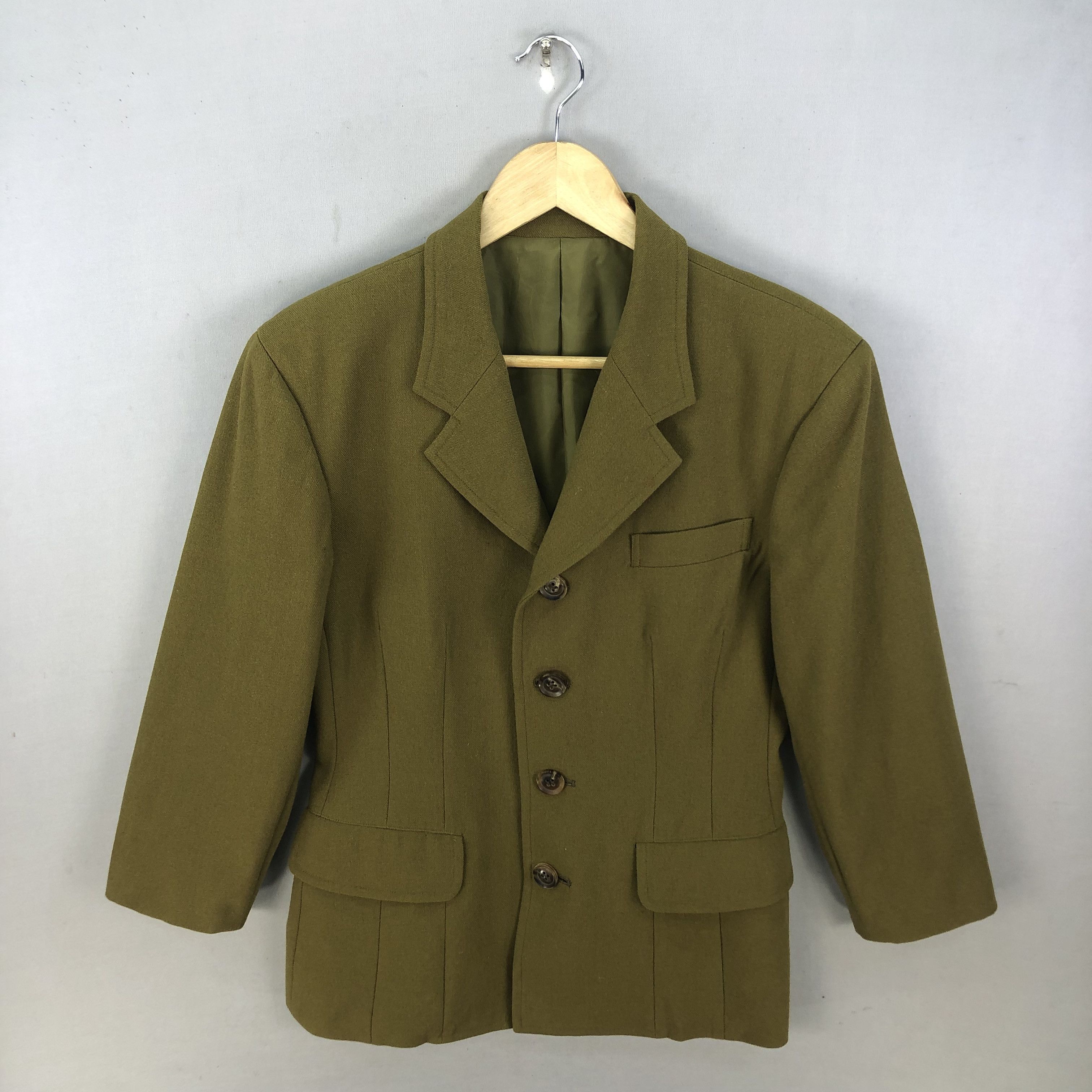 Yohji Yamamoto 1992 A/W Y’s Vintage Wool Blend Green Blazer Jacket Size S / US 4 / IT 40 - 1 Thumbnail