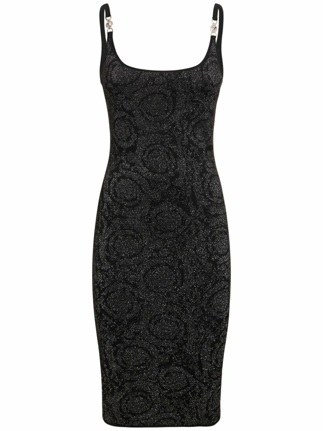 Versace o1y0226 Midi Dress in Black Size S / US 4 / IT 40 - 1 Thumbnail