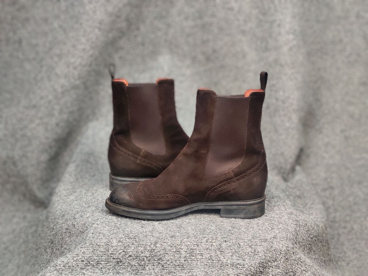 Santoni Santoni Design Premium Suede Brown Chelsea Boots Size US 7 / EU 40 - 15 Thumbnail