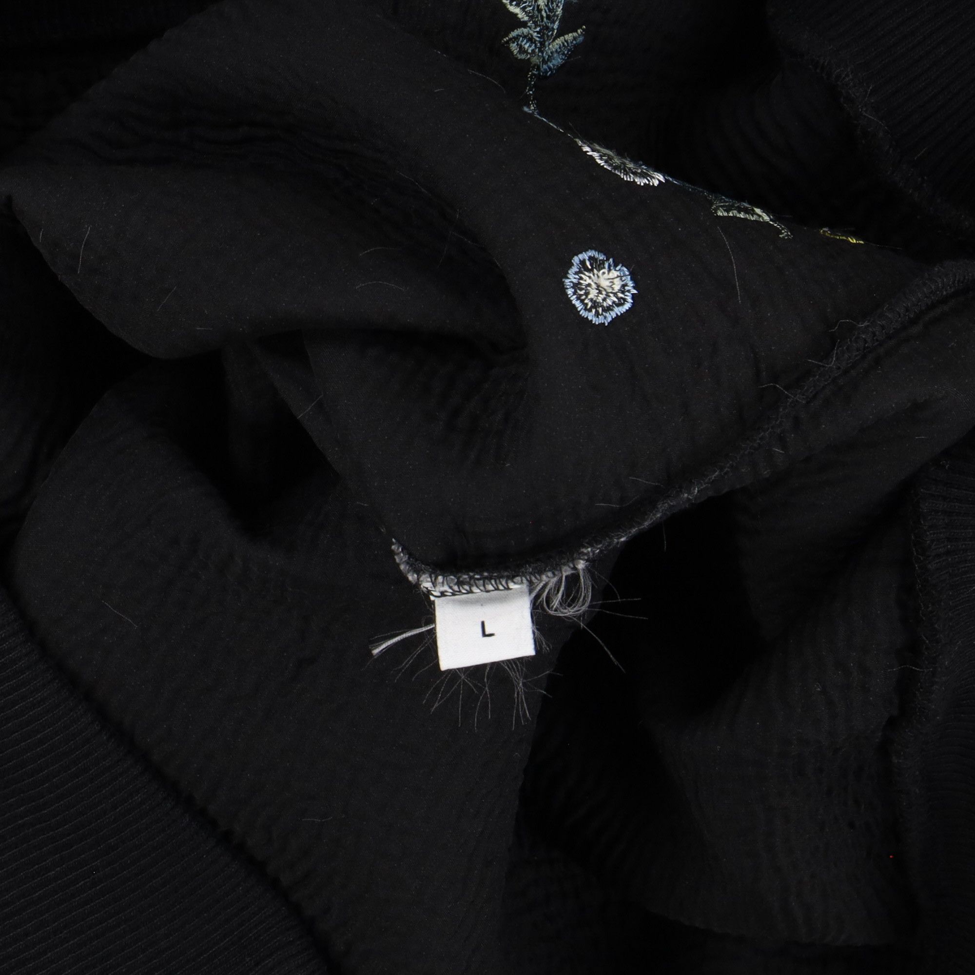 Givenchy Black Floral Embroidered Destroyed Logo Hoodie Size L / US 10 / IT 46 - 7 Thumbnail