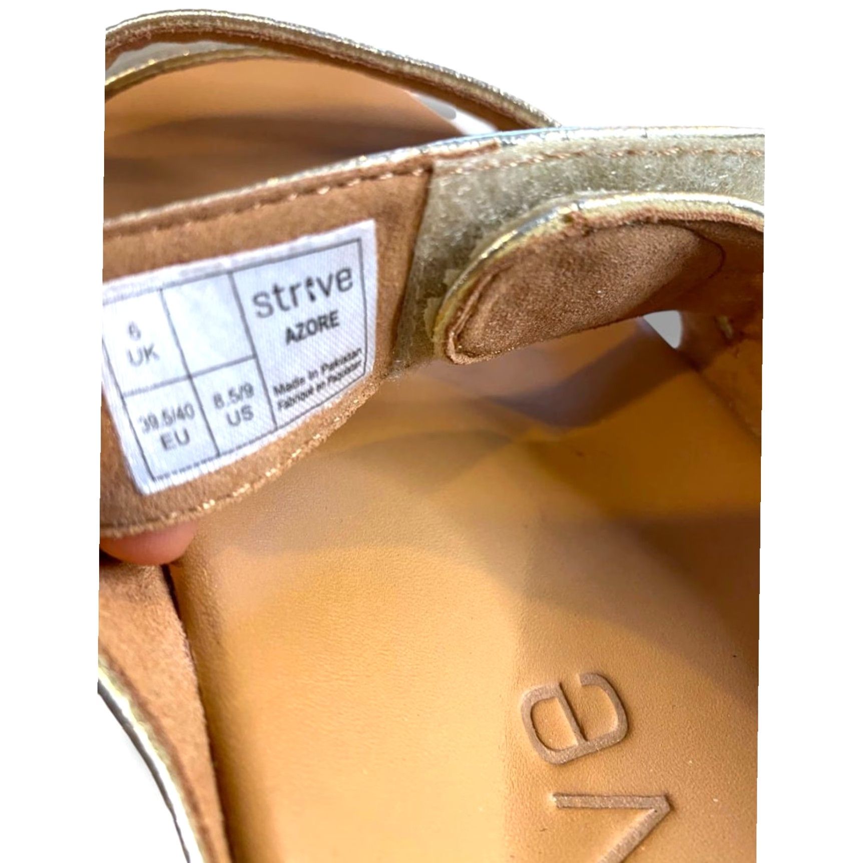 Vintage Strive Sandals Womens Gold Azore Comfort Walking Size 8.5 Size US 9 / IT 39 - 5 Thumbnail