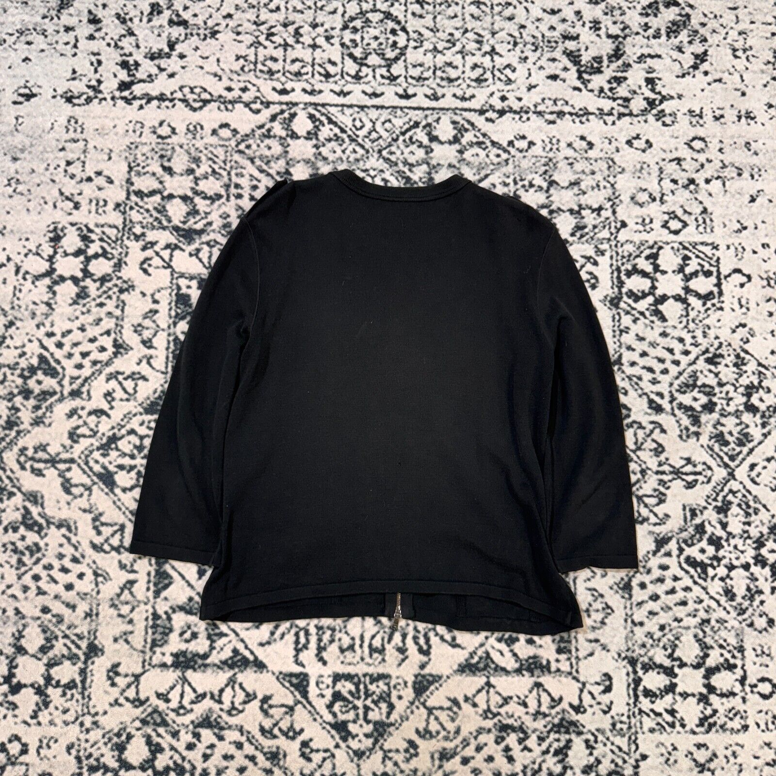 Vintage Vintage Marc Cain Black Cotton Zip Sweater Size M Y2K 90s Size US M / EU 48-50 / 2 - 12 Thumbnail