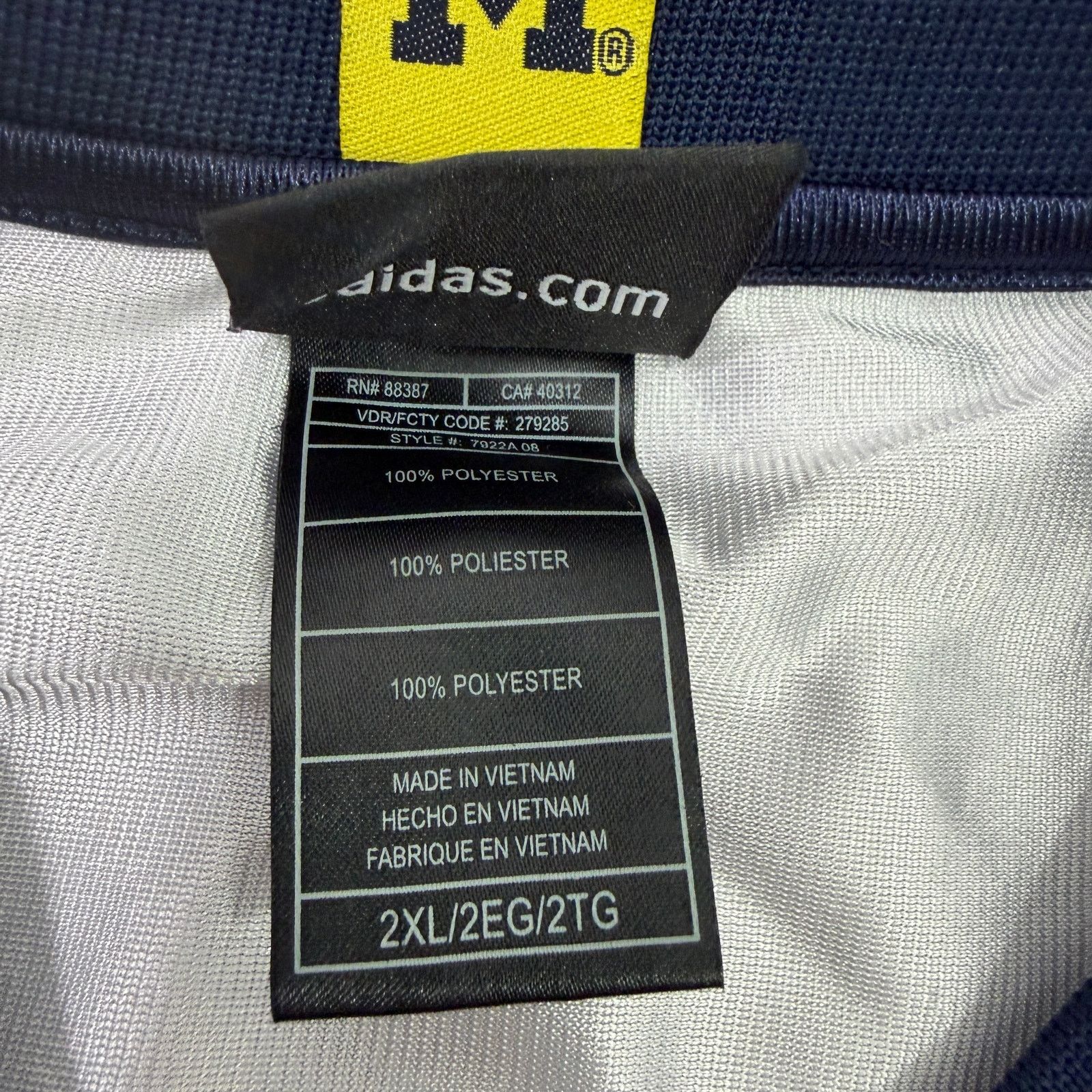 Adidas Vintage Adidas Michigan Wolverines Football Jersey 2XL Size US XXL / EU 58 / 5 - 6 Thumbnail