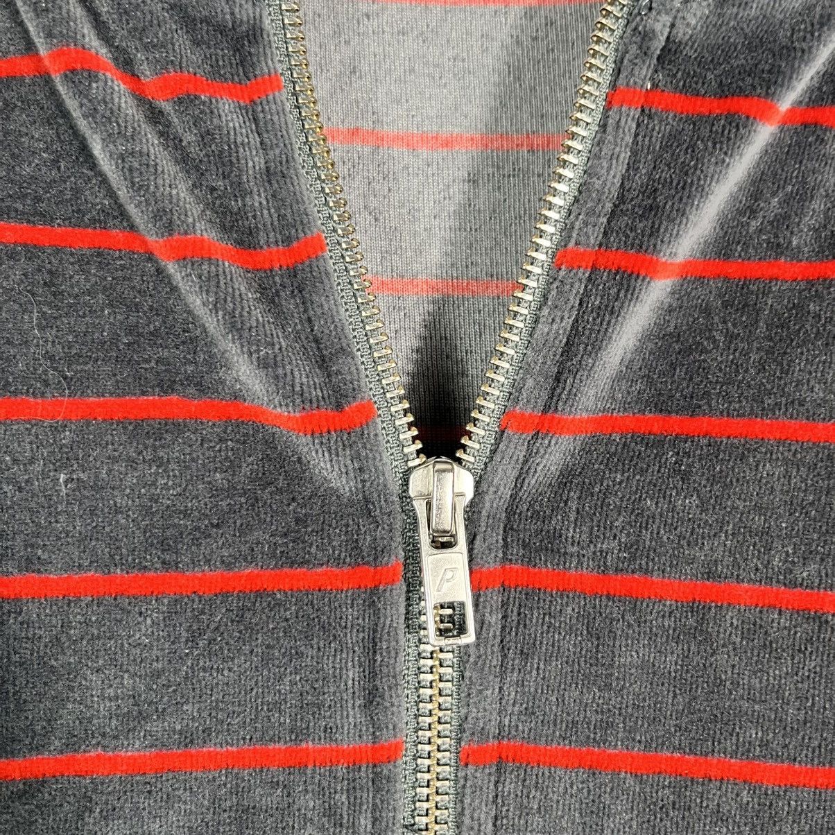 Palace Palace Skateboards Velour Bomber Gray Striped Velvet Jacket Size US L / EU 52-54 / 3 - 7 Thumbnail