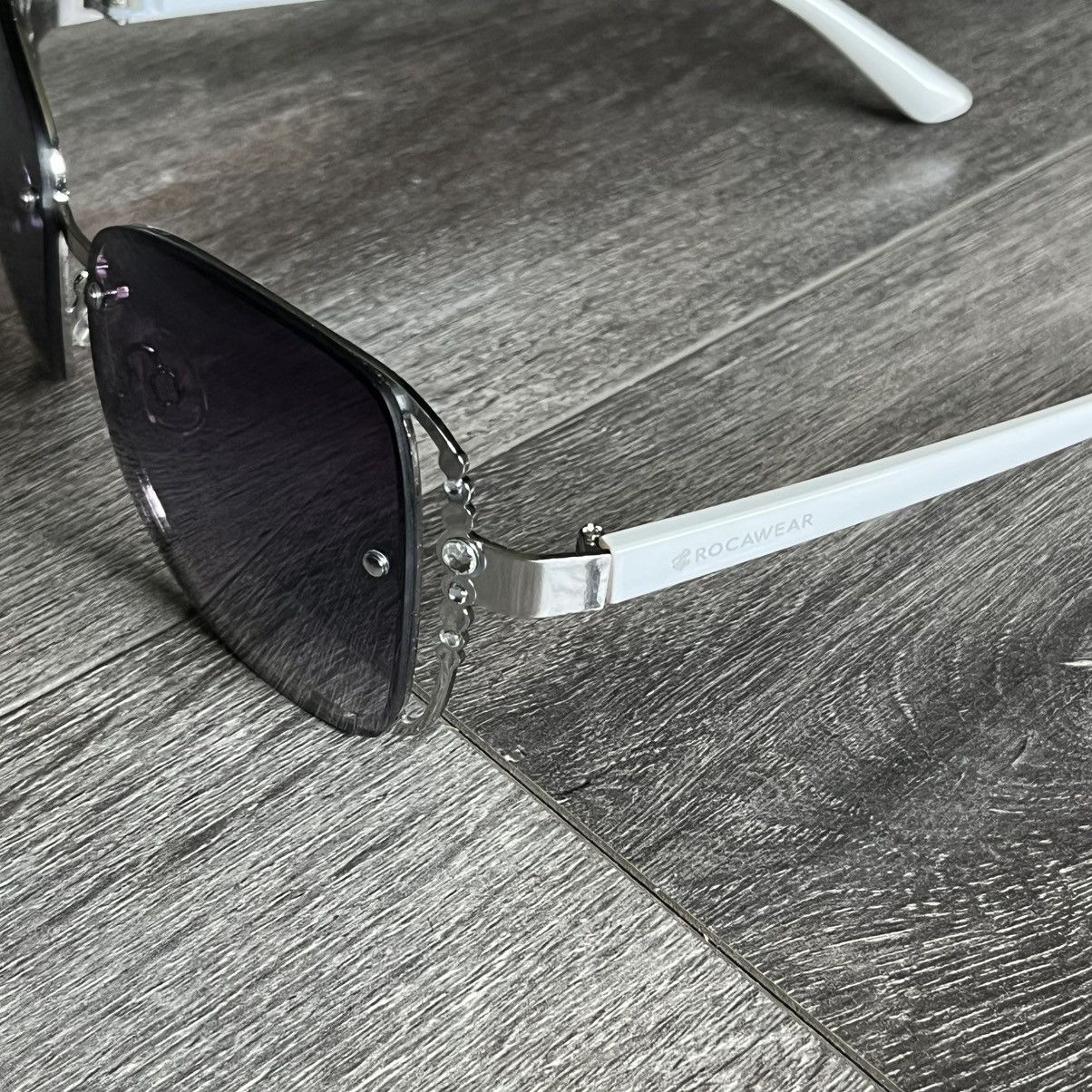 Rocawear × Vintage Vintage Y2K Rocawear Studded Sunglasses Ladies White/Purple Size ONE SIZE - 4 Thumbnail