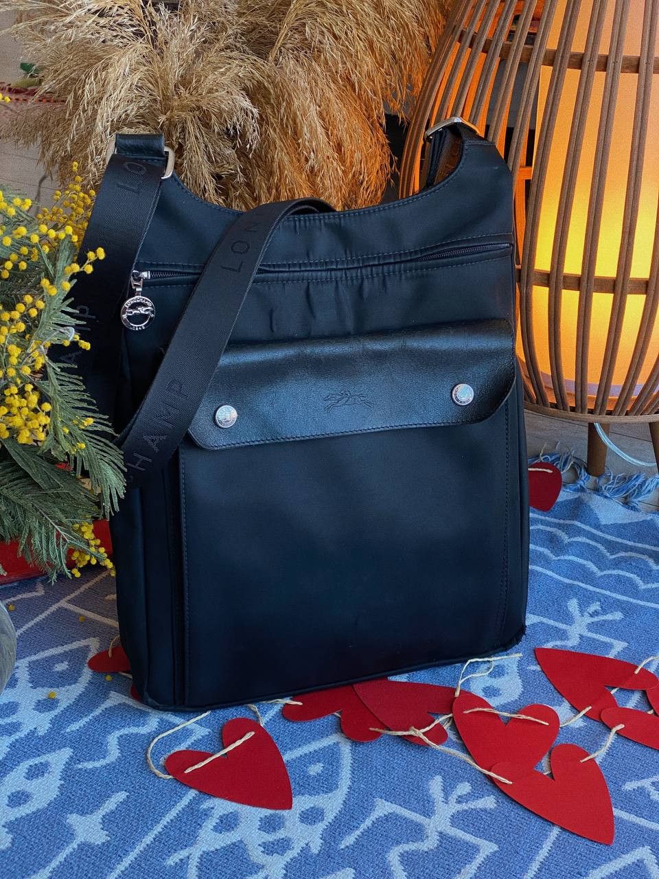 Longchamp Longchamp Men's Black Canvas Crossbody Bag Size ONE SIZE - 1 Thumbnail