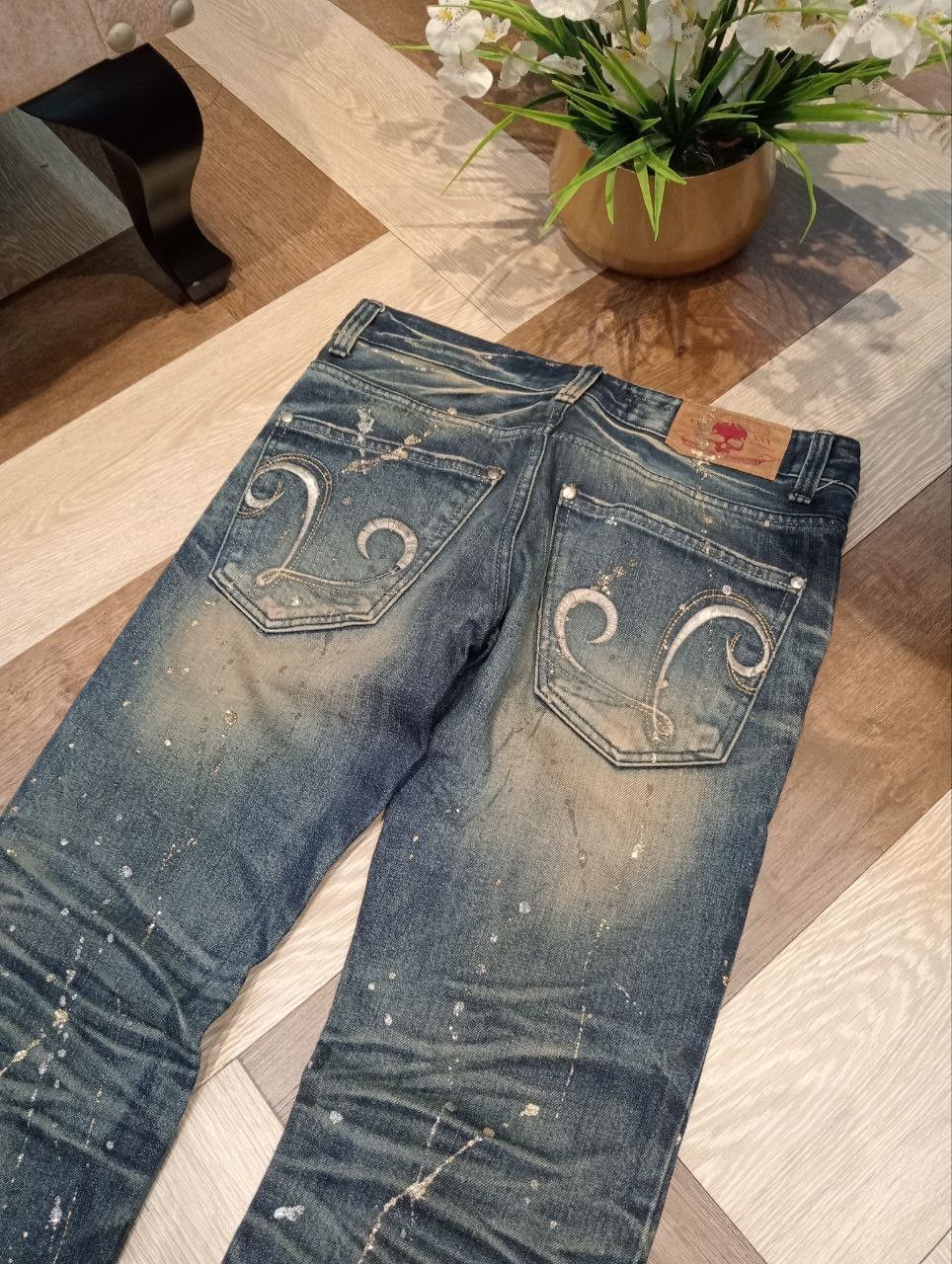 Japanese Brand LAGUST BLUE DISTRESSED ANKLE ZIP FLARED JEANS Size US 33 - 11 Thumbnail