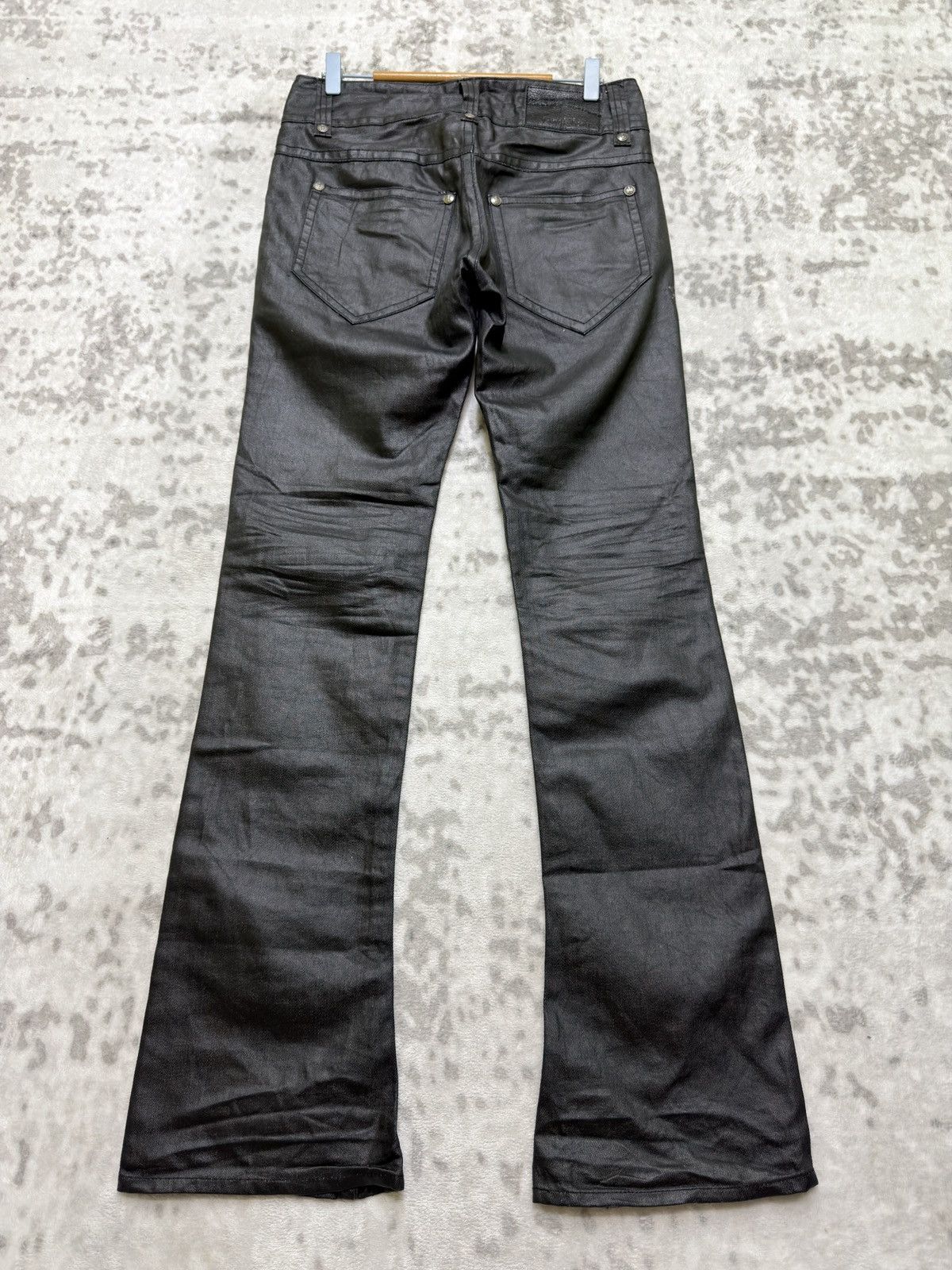 Le Grande Bleu (L.G.B.) Vintage Y2K Cook Jeans Coated Wax Finish Flared Jeans Size US 31 - 2 Thumbnail