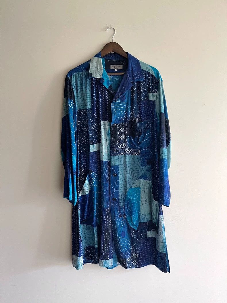 Yohji Yamamoto Yohji Yamamoto 2015 SS Blue Dye Long Shirt 2505-Nextarrow Size US M / EU 48-50 / 2 - 1 Thumbnail