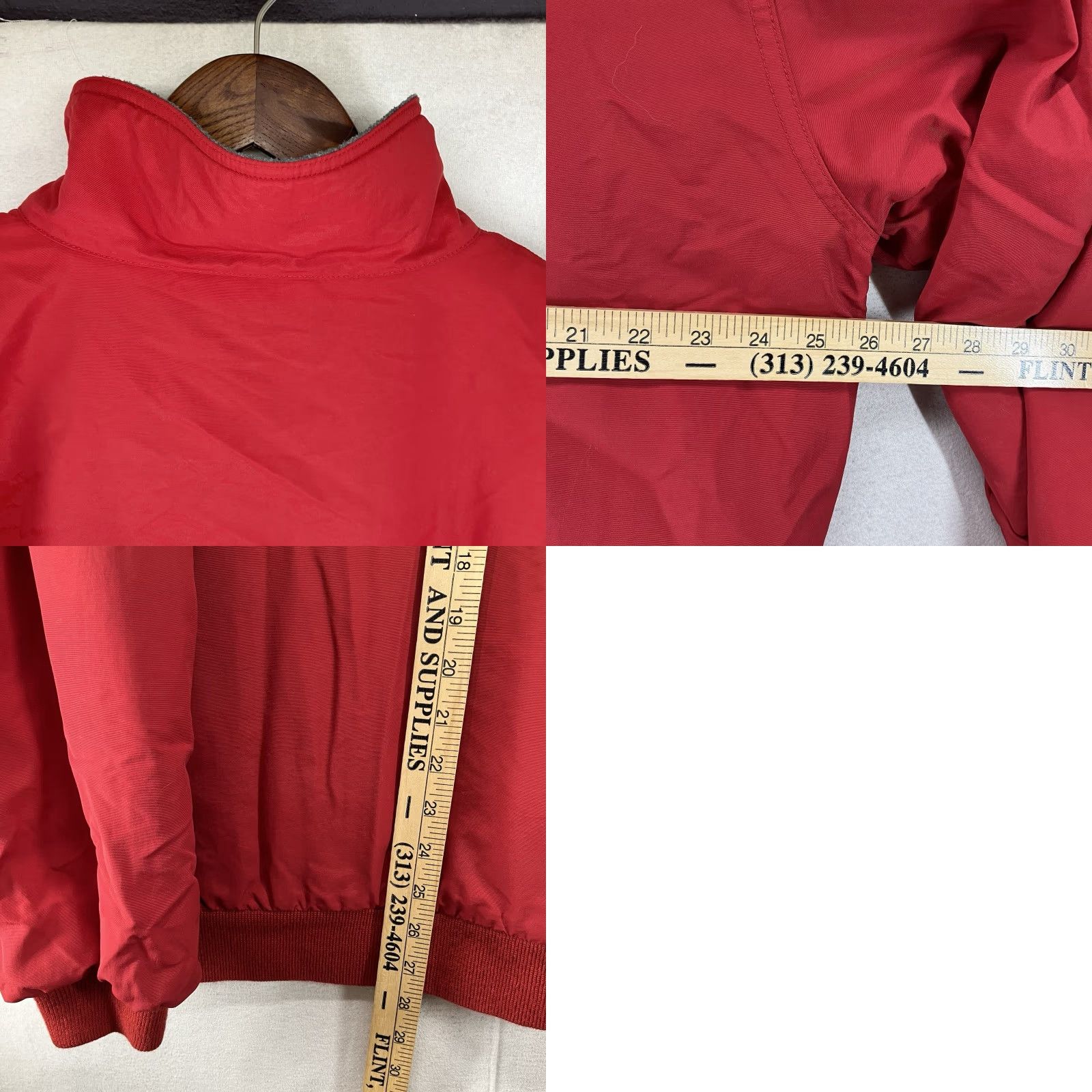 Vintage VINTAGE L.L. Bean Warm-Up Jacket Mens L Tall Bomber Jacket Red Gray Long Sleeve Zip Pockets Fleece Lined Nylon Coat Classic Outdoor Logo 90s USA Size US L / EU 52-54 / 3 - 11 Thumbnail