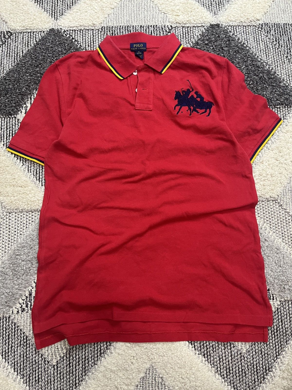 Polo Ralph Lauren × Ralph Lauren × Vintage Polo Ralph Lauren Big Logo Polo T Shirt Size US M / EU 48-50 / 2 - 1 Thumbnail